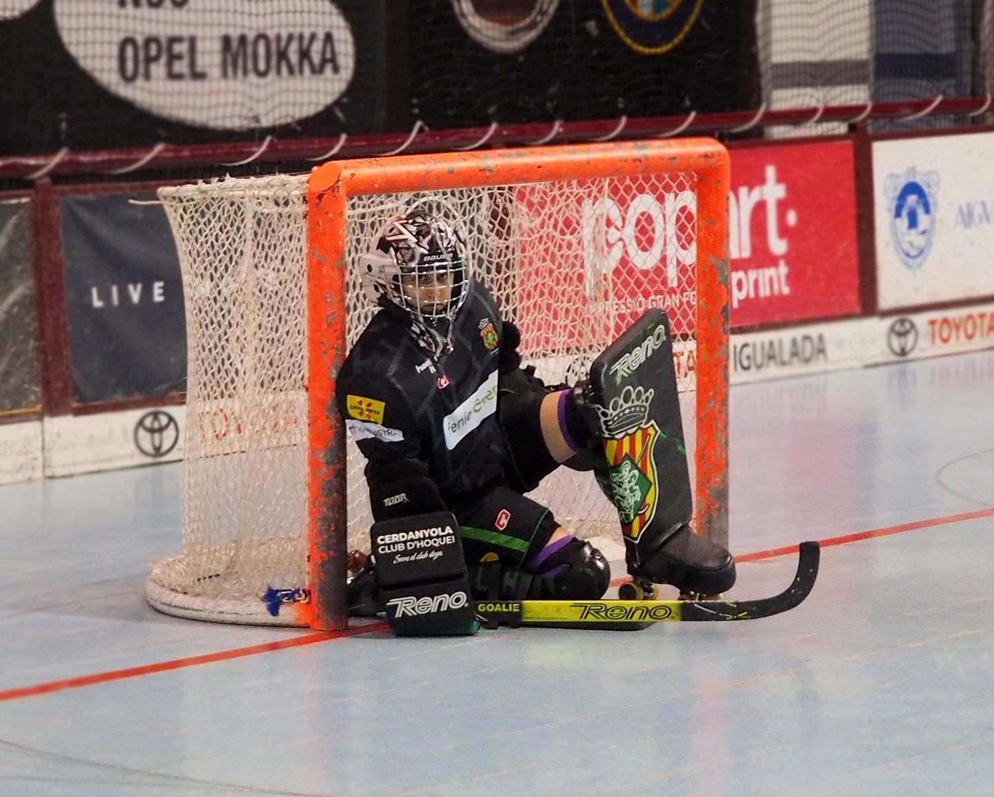 La portera del Cerdanyola Club d'Hoquei, Mariona Surós, va ser clau en la victòria a Igualada. FOTO: Mónica GM