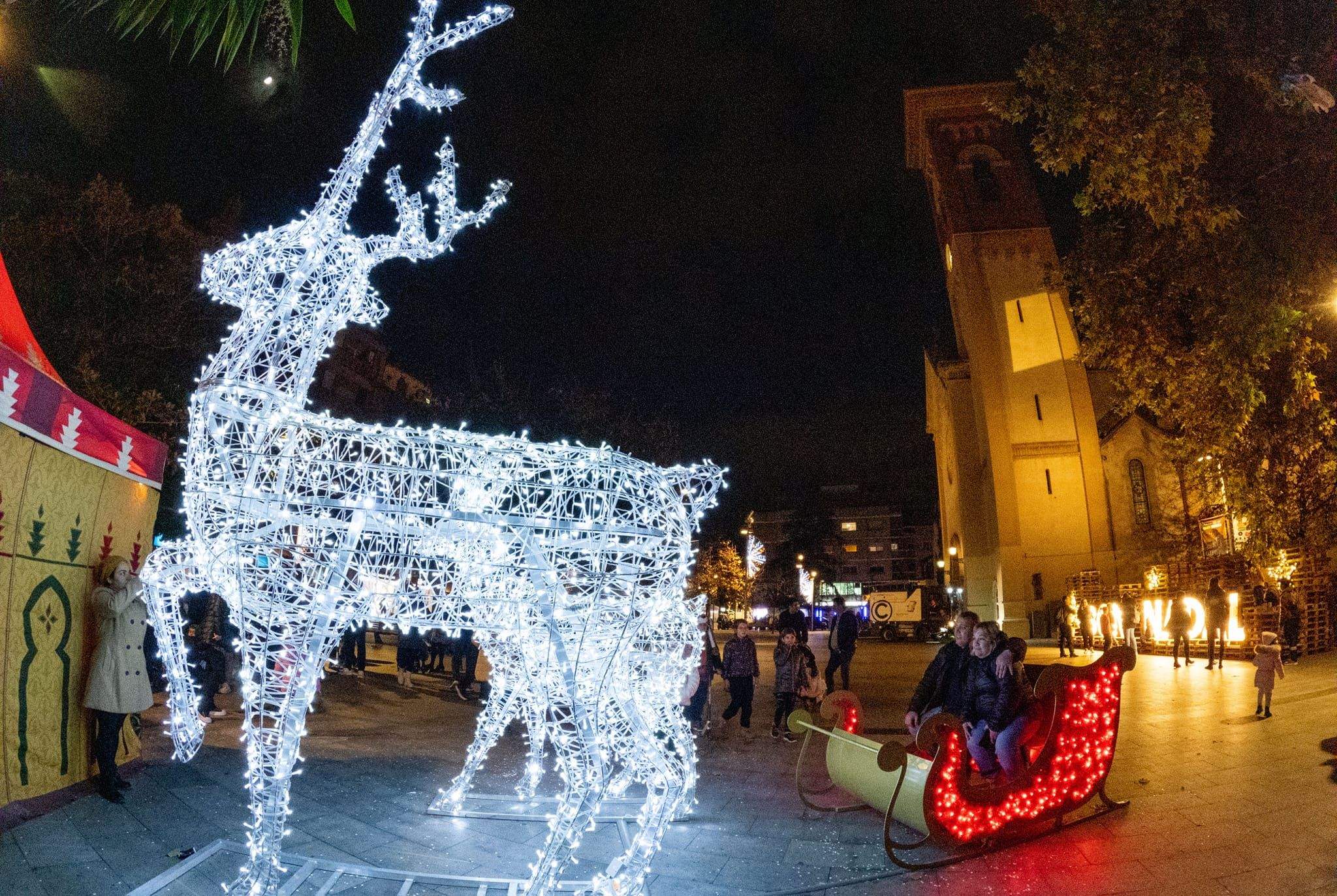 Figura de llum a Cerdanyola aquest Nadal 2022. FOTO: Núria Puentes (Ajuntament de Cerdanyola)