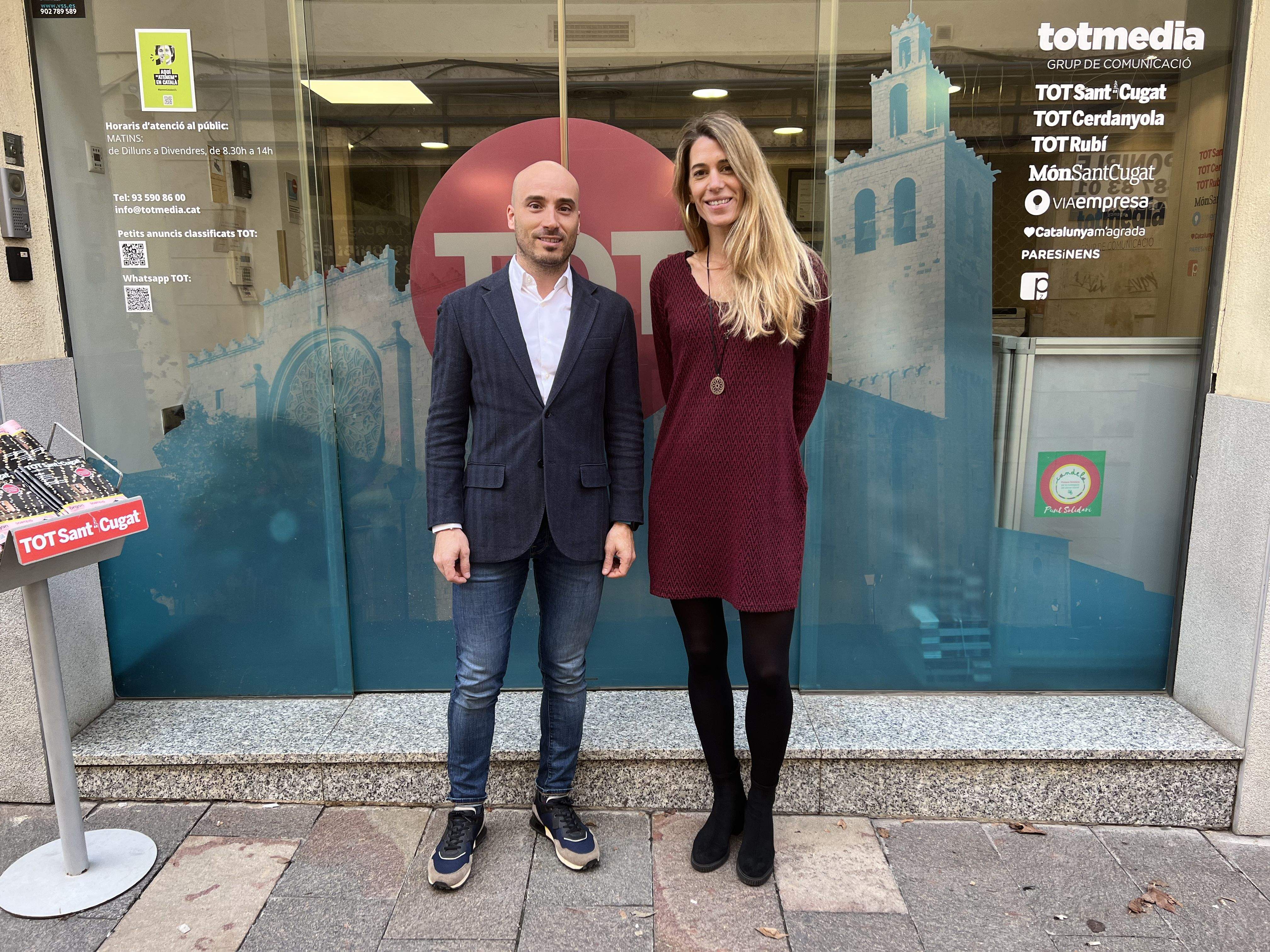 Adrià Serrahima (Fundació Catalònia) i Laura Grau (TOT Sant Cugat). FOTO: Toni Garcia