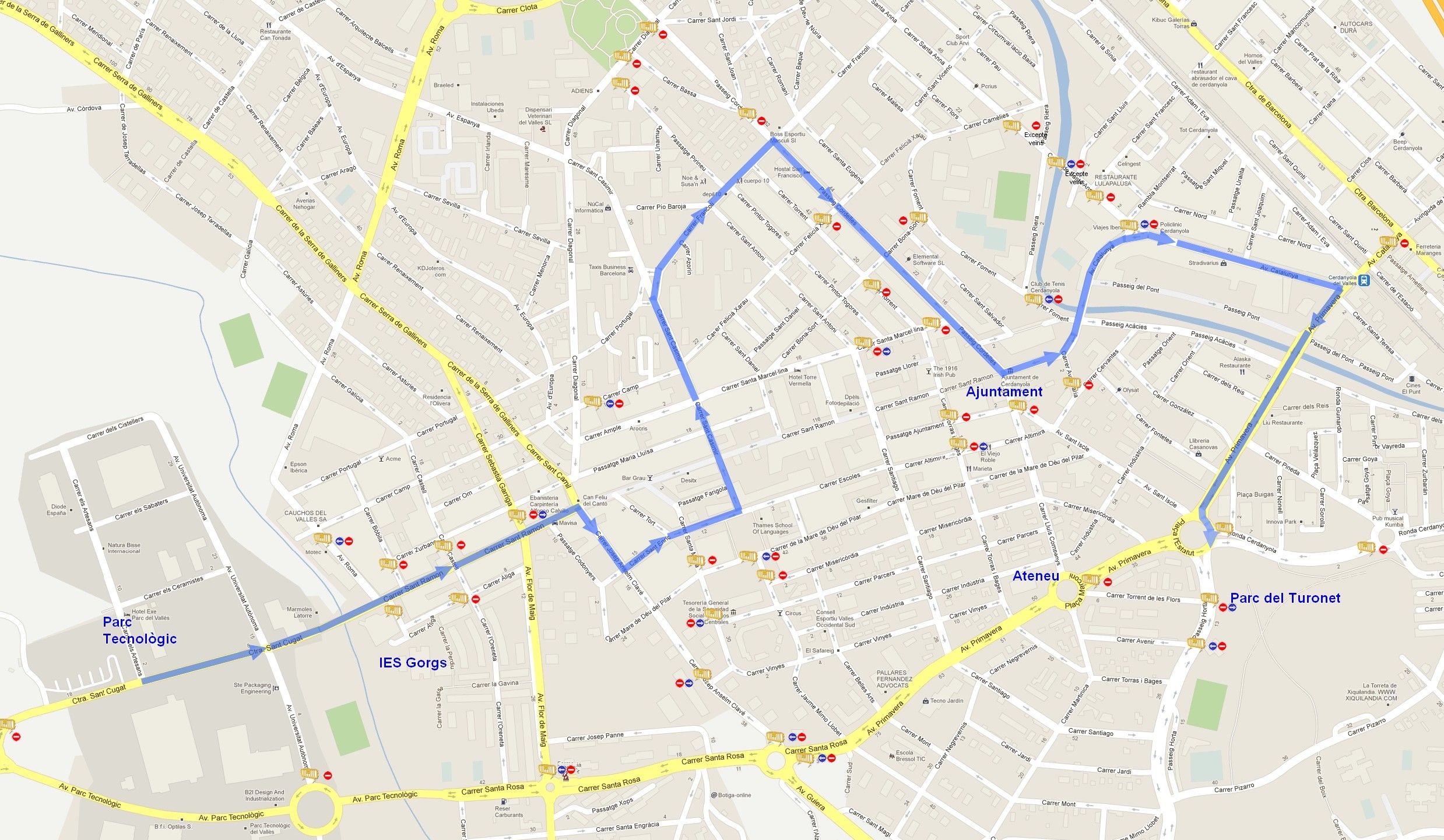 Recorregut i talls de carrers de la Cavalcada 2023. FOTO: Ajuntament