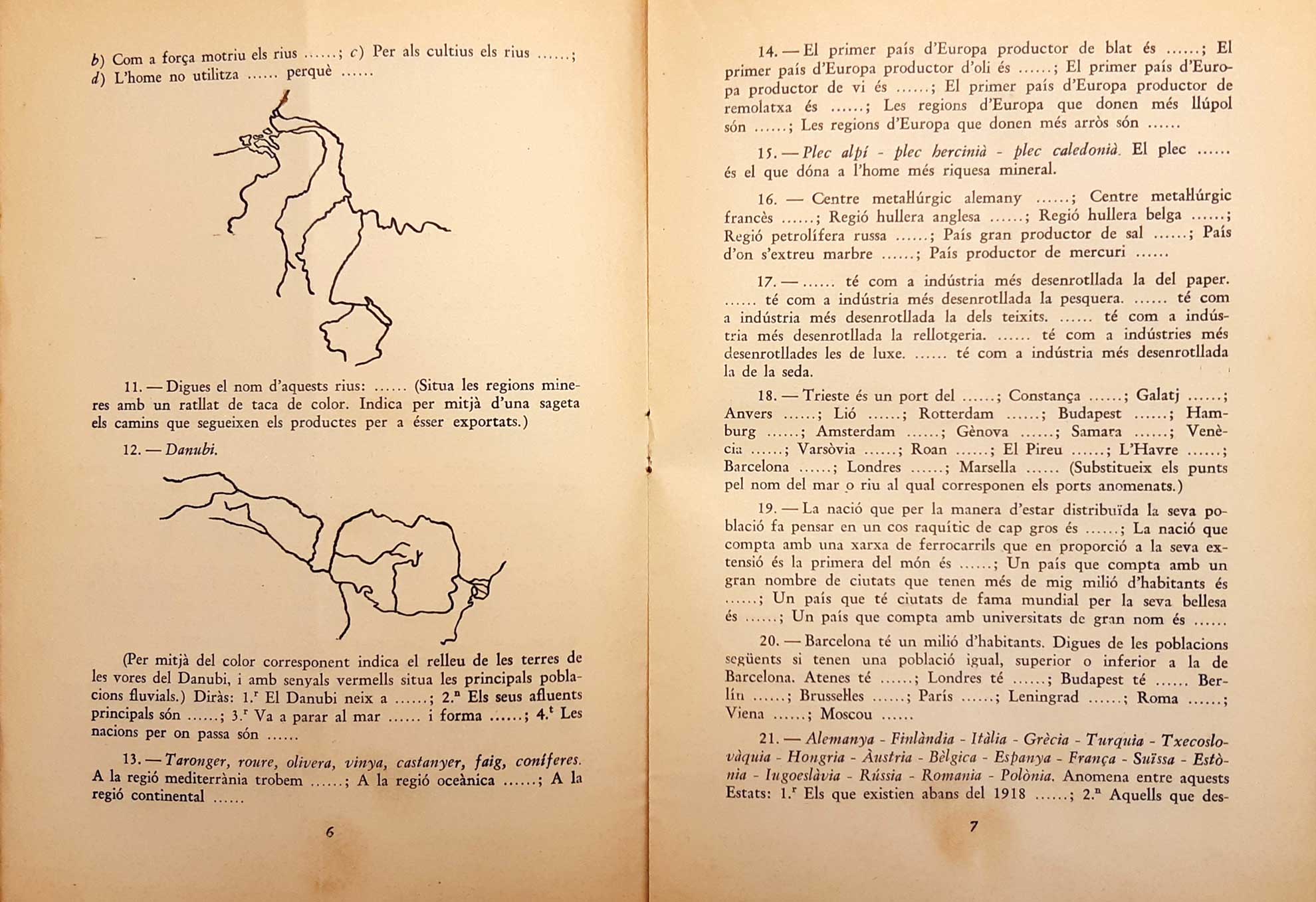 Tests Objectius per al segon ensenyament, el 1937, que s'havien fet servir a Cerdanyola.