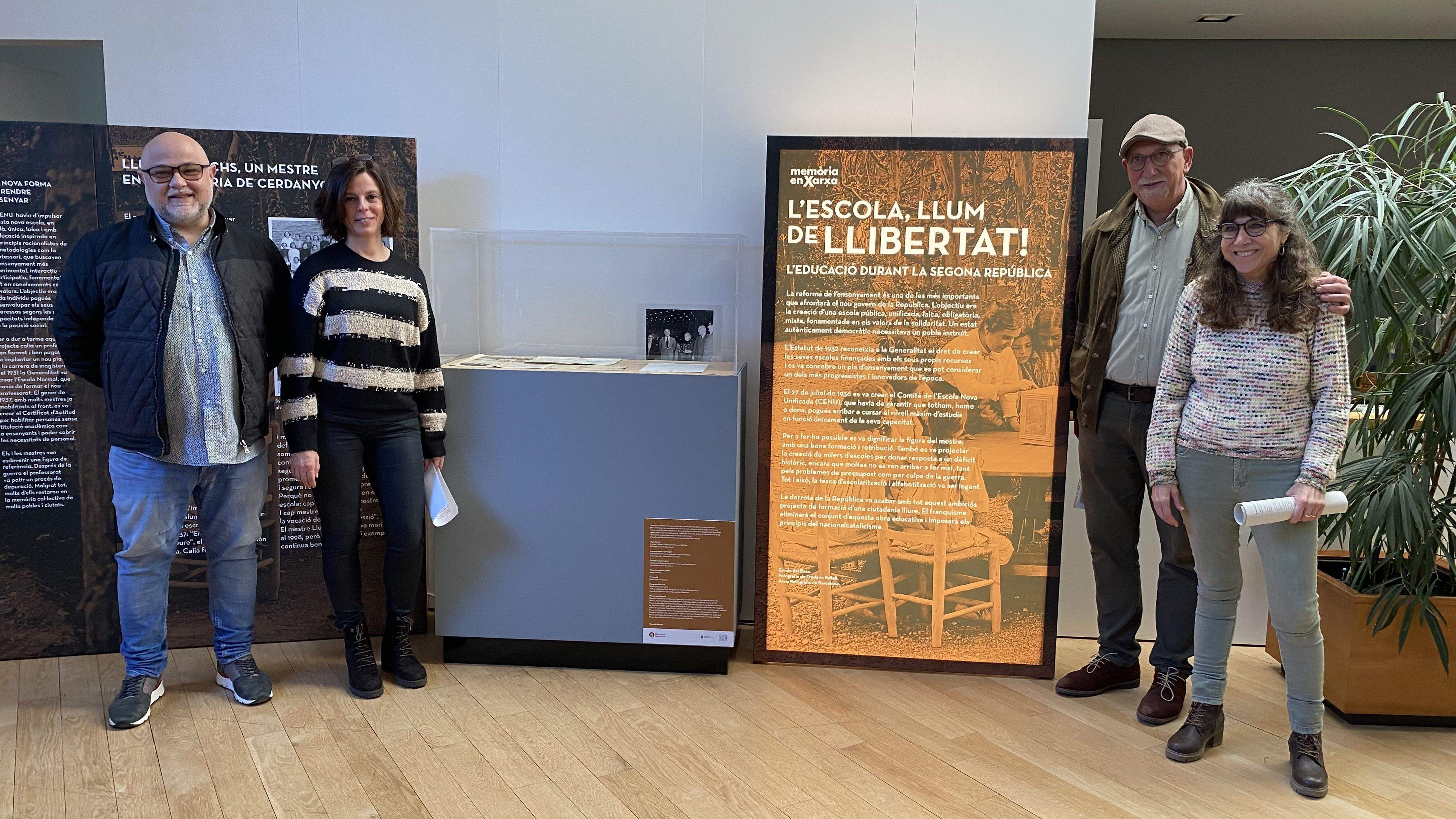 Pons, Costa, Mata i Argelagués en la presentació de l'exposició sobre Lluís Guasachs i l'escola unificada. FOTO: Mónica GM Pons, Costa, Mata i Argelagués en la presentació de l'exposició sobre Lluís Guasachs i l'escola unificada. FOTO: Mónica GM