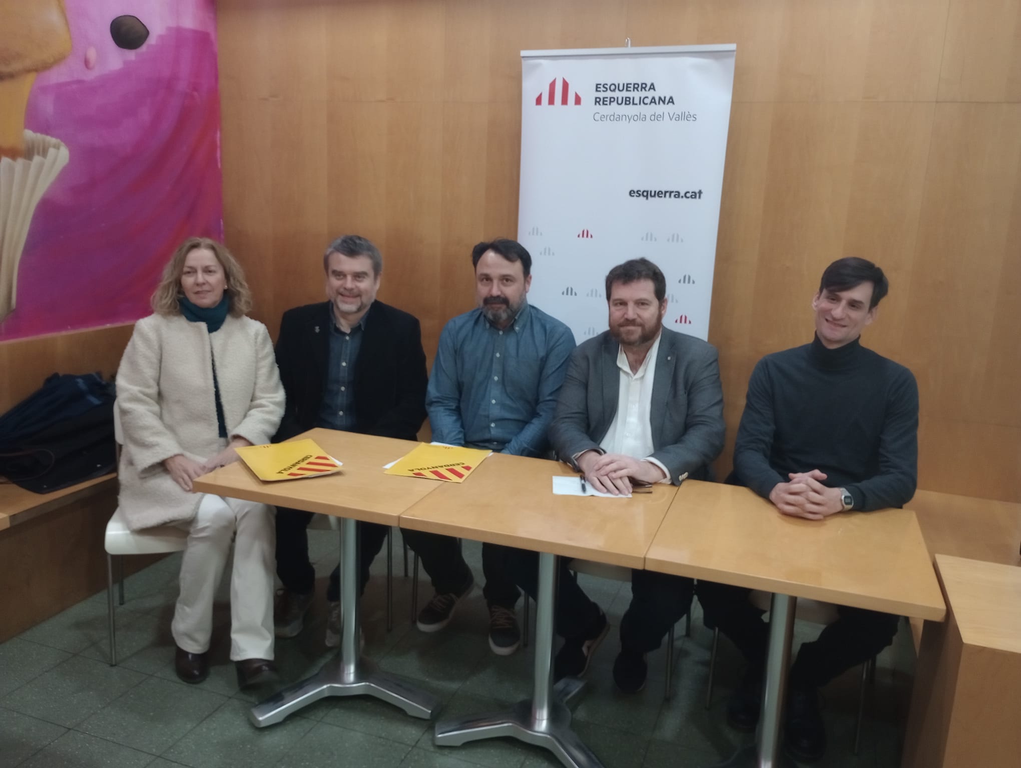 Roda de premsa d'ERC amb els candidats de Cerdanyola, Ripollet i Montcada, i amb Marc Sanglas. FOTO: Enric Garcia