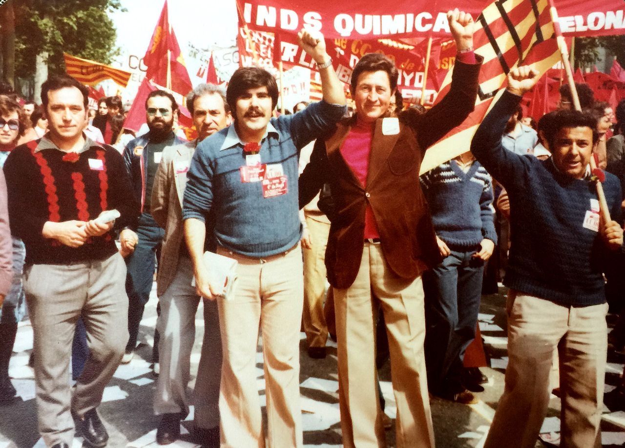 Albert Lázaro en una manifestació als anys 70. FOTO: Cedida