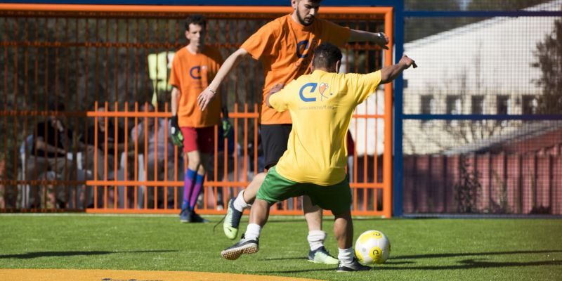 Partidet a la inauguració del Cruyff Court Catalònia. FOTO: Bernat Millet