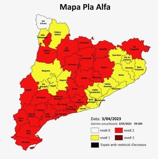Mapa Pla Alfa. FONT: Departament d'Interior Mapa Pla Alfa. FONT: Departament d'Interior