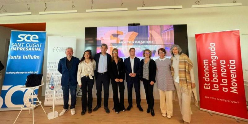 Membres de Sant Cugat Empresarial, de Fundació Catalunya Cultura, de Moventia i de l'Ajuntament de Sant Cugat. FOTO: Cedida