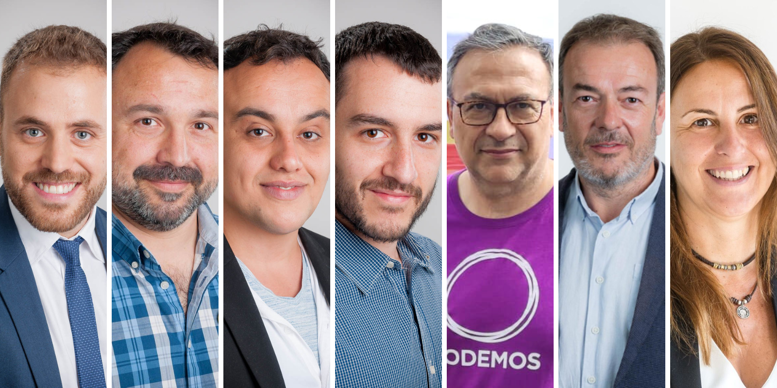 Candidats dels sis partits amb representació a l'Ajuntament.  Candidats dels sis partits amb representació a l'Ajuntament.