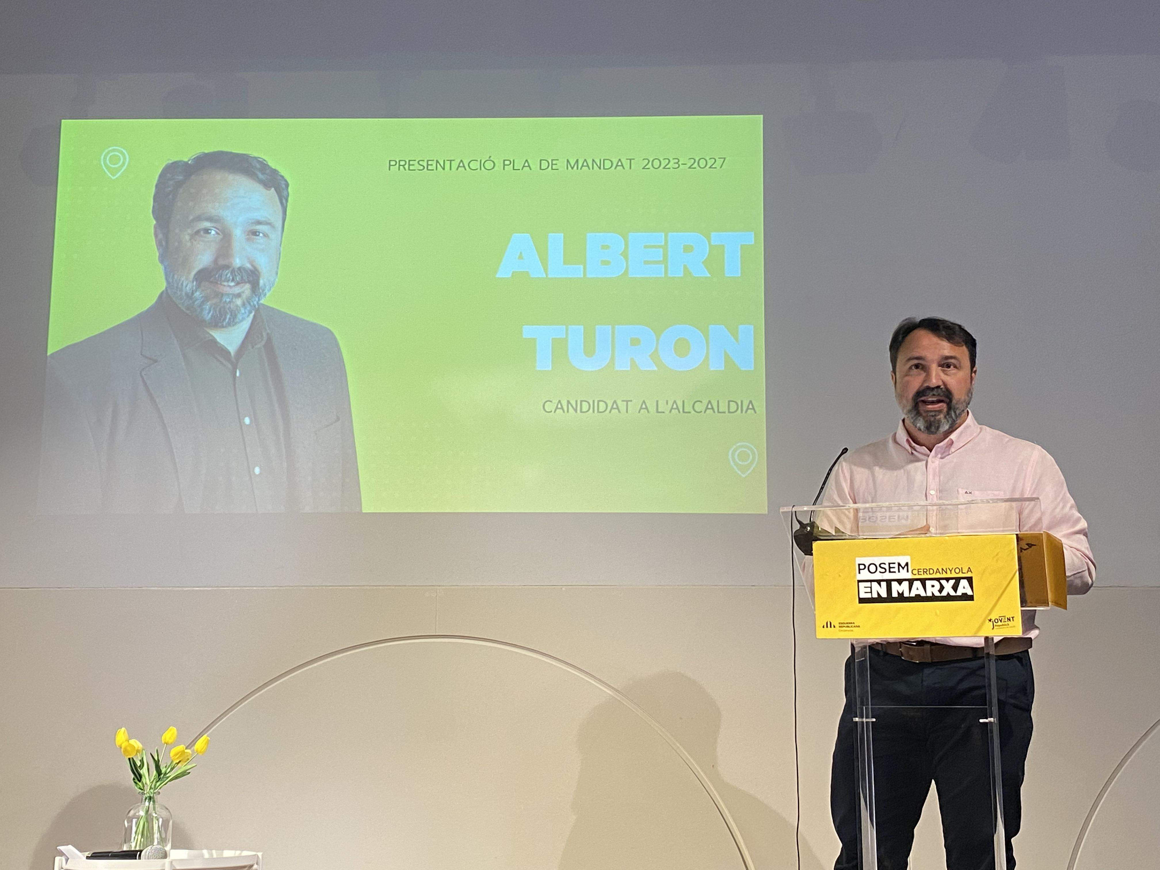 Albert Turon en l'acte de presentació del pla de mandat d'ERC. FOTO: Mónica GM
