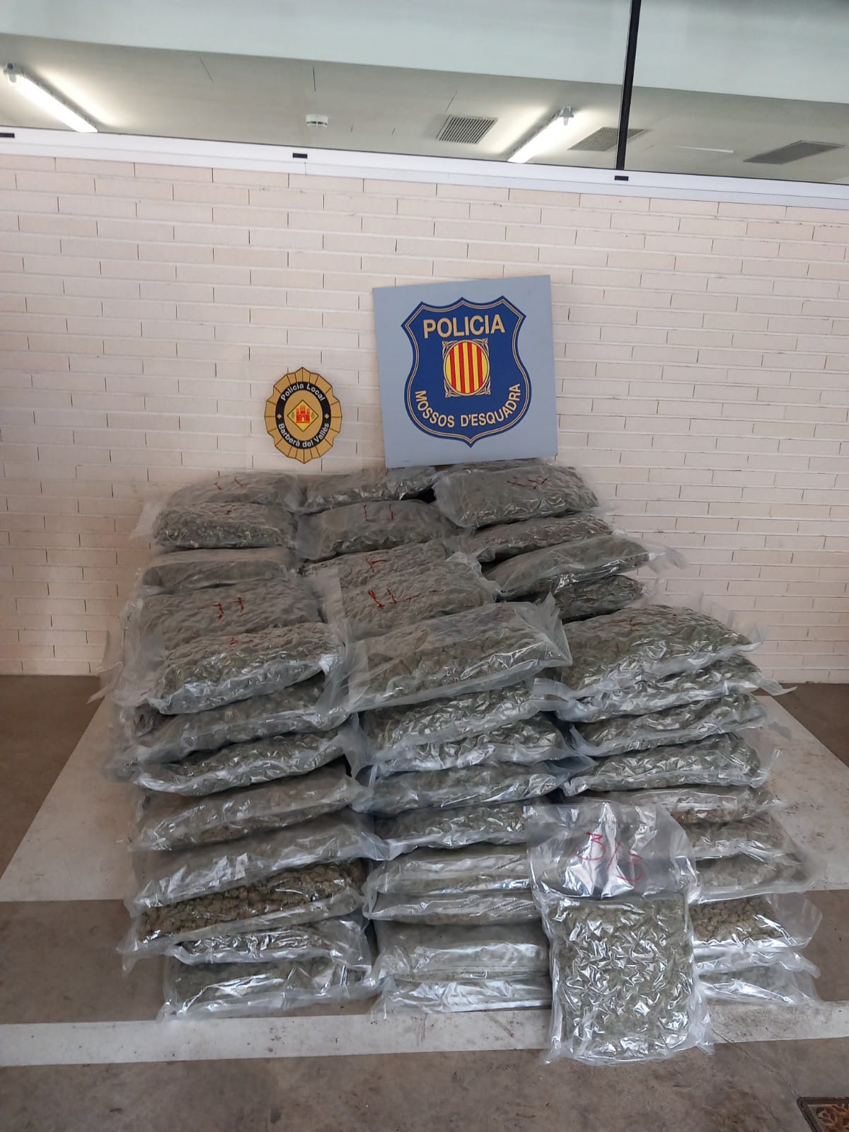 Droga comissada pels agents de Mossos d'Esquadra. FOTO: Mossos