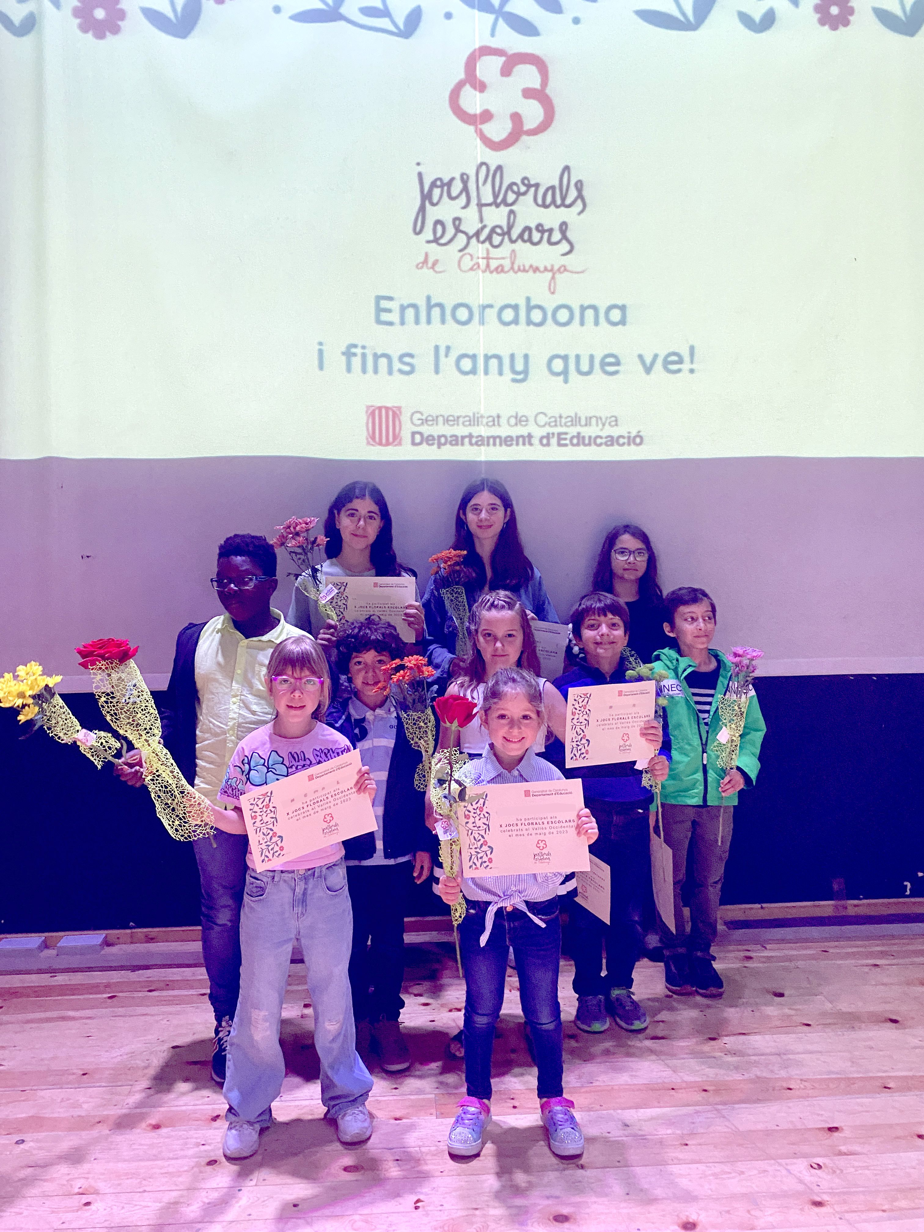 Noa Colmenero i Helena Cordón han guanyat els Jocs Florals Escolars del Vallès Occidental. FOTO: Cedida