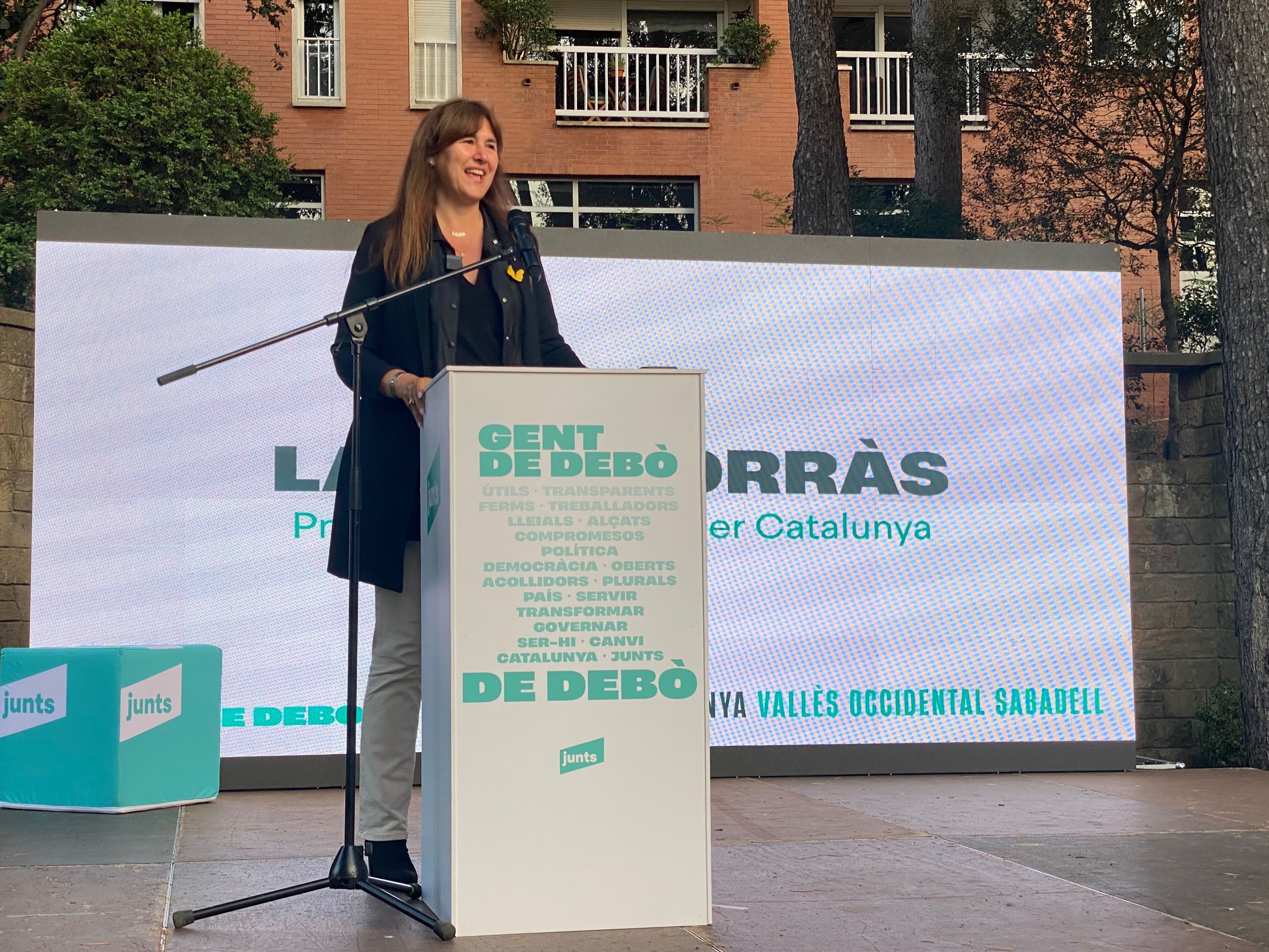 Laura Borràs a l'acte final de campanya de Junts. FOTO: Mónica GM