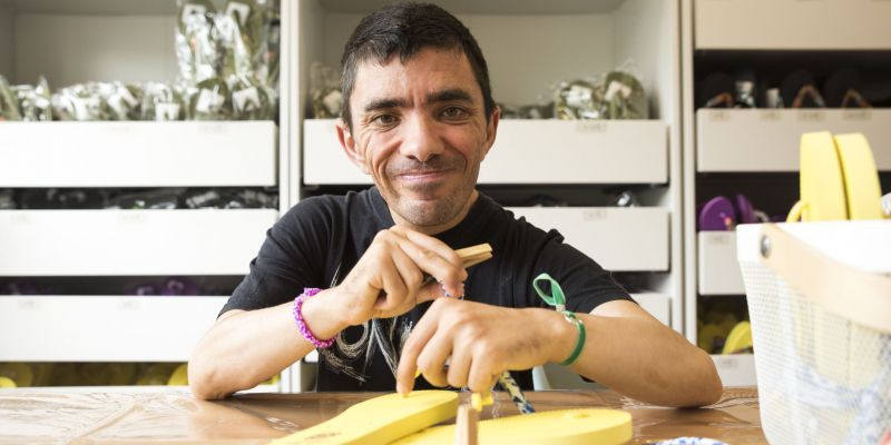 Àngel Cespedosa, al taller Empatías de Catalònia Fundació Creactiva. FOTO: Bernat Millet
