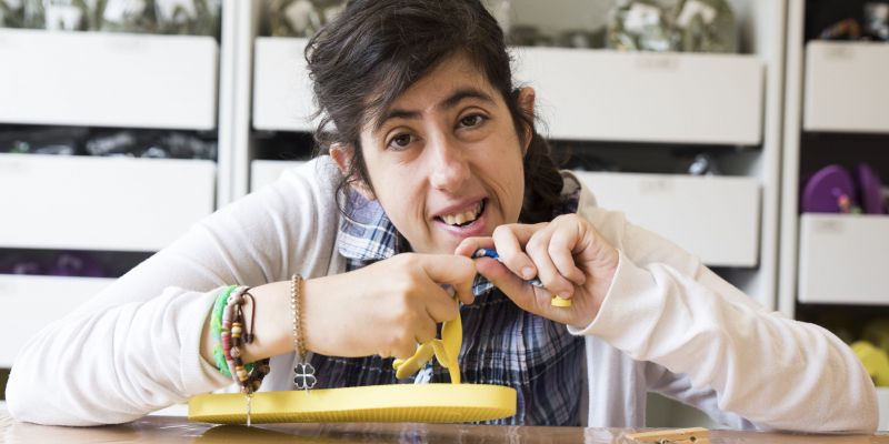 Àngels Mañas Rubio, al taller Empatías de Catalònia Fundació Creactiva. FOTO: Bernat Millet