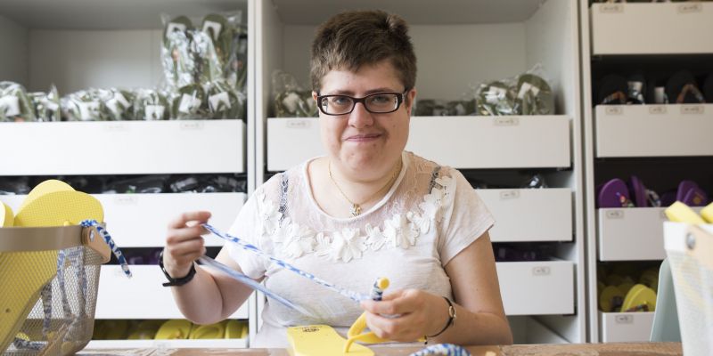 Berta Lorenzo Romera, al taller Empatías de Catalònia Fundació Creactiva. FOTO: Bernat Millet