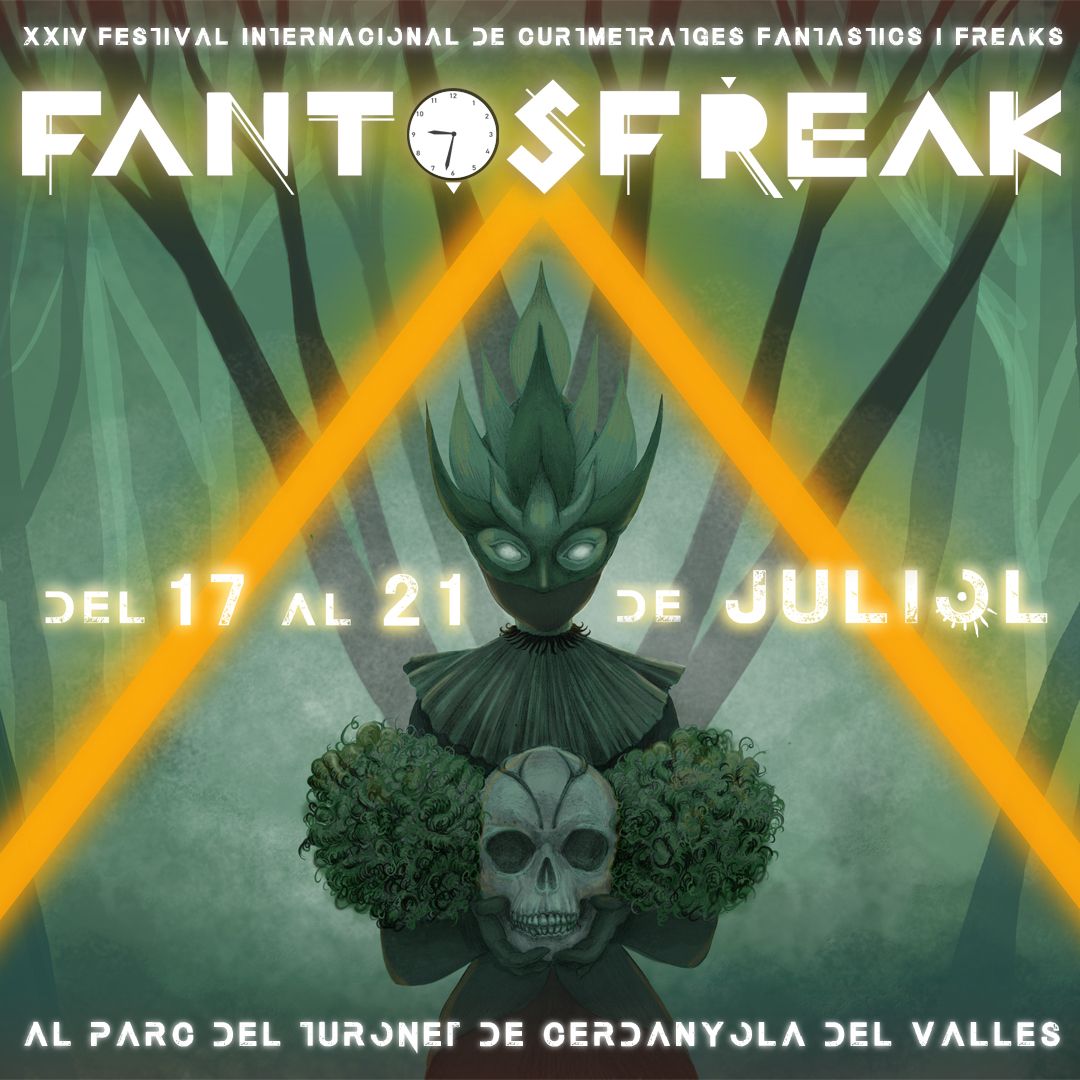 El cartell del 24è Fantosfreak està creat per Mayka Dengrà i fa referència als viatges en el temps. 