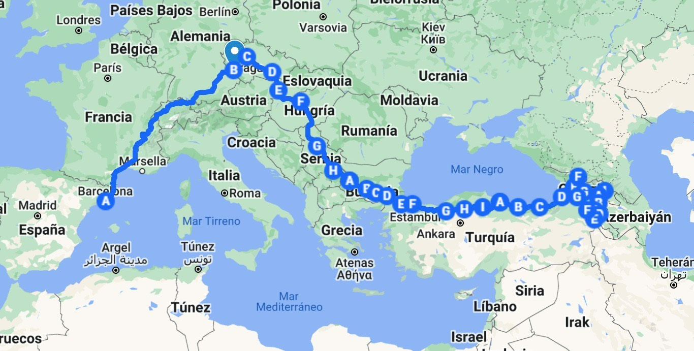 El mapa de la travessia que Barea i Coscujuela faran aquest estiu. 