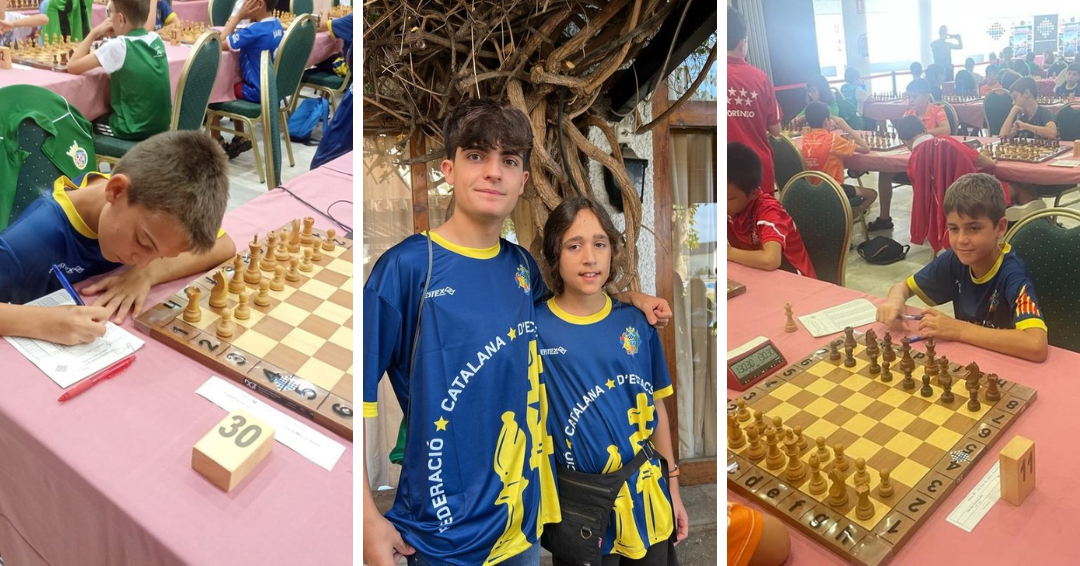 Jugadors del Club Penya Escacs al Campionat d'Espanya amb la Federació Catalana. FOTO: Penya Escacs