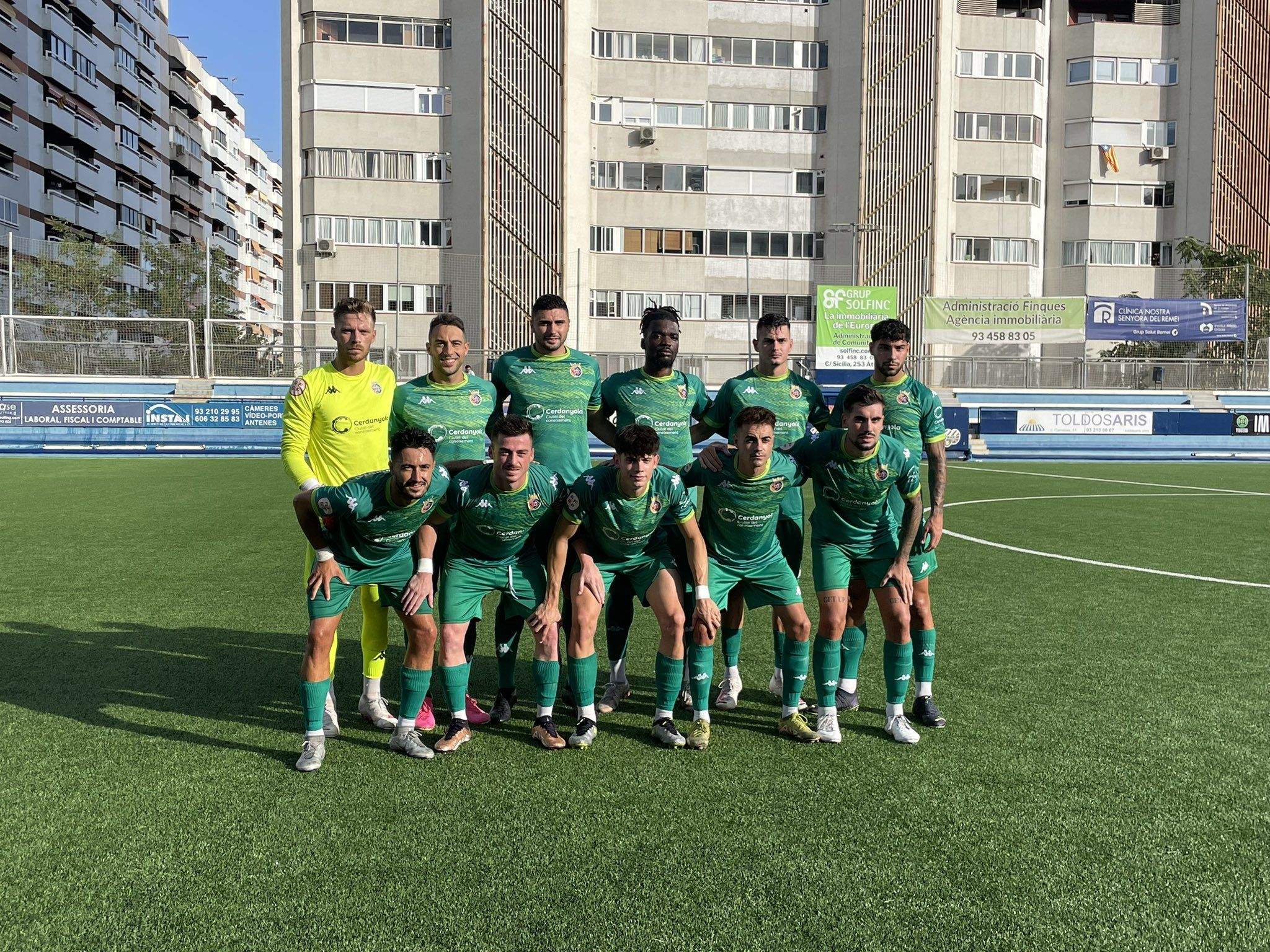 11 inicial del Cerdanyola en el partit de Copa Catalunya al Nou Sardenya. FOTO: Cerdanyola FC
