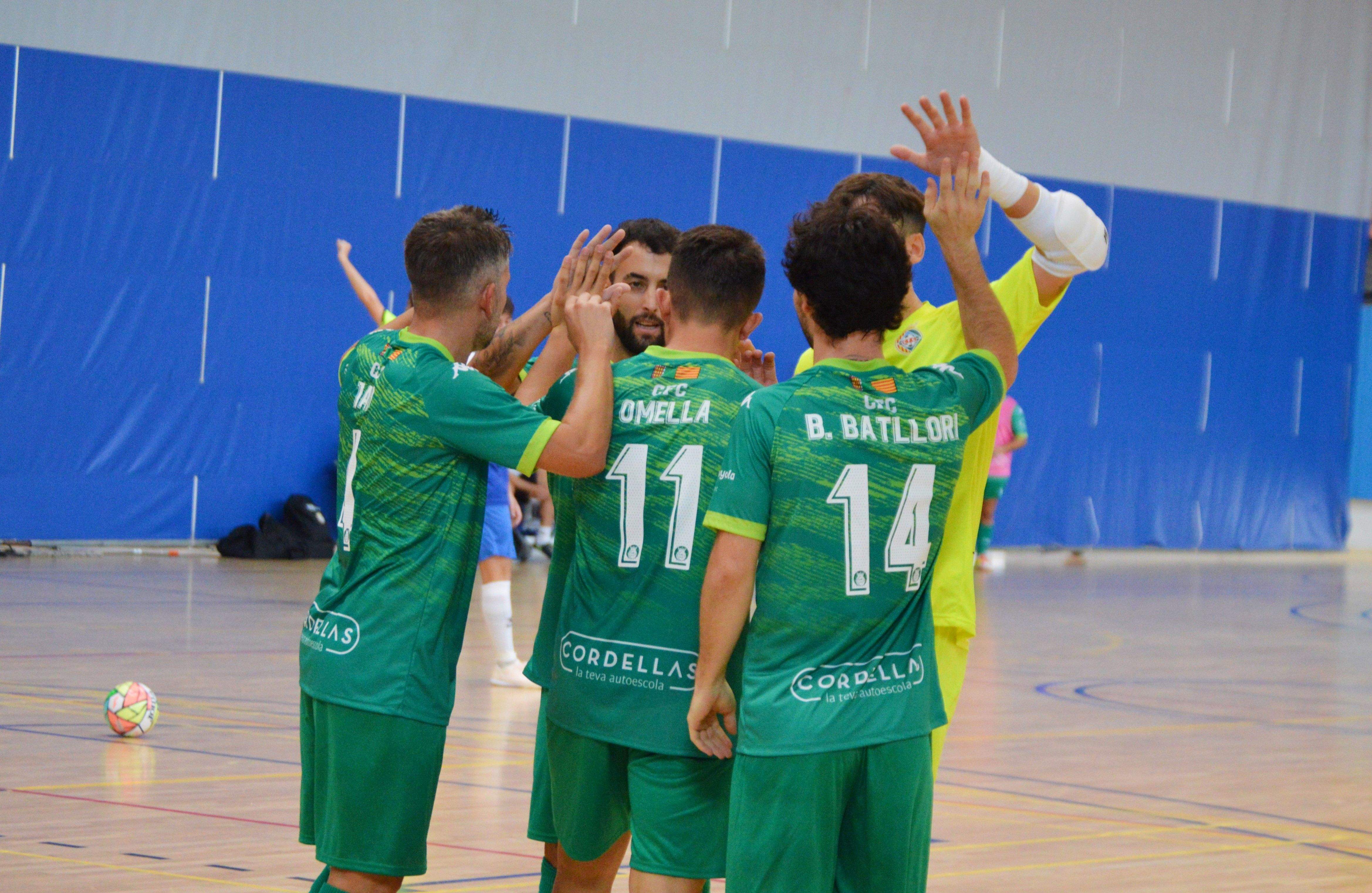 El Cerdanyola FC de futsal en un partit a Guiera. FOTO: Cerdanyola FC