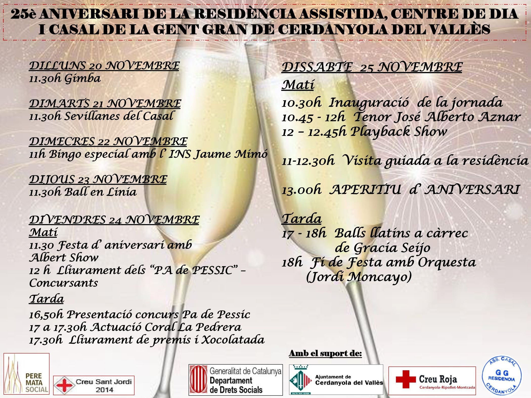 Certell del 25è aniversari de la residència assistida, Centre de dia i Casal de la Gent Gran de Cerdanyola. FOTo: Cedida Certell del 25è aniversari de la residència assistida, Centre de dia i Casal de la Gent Gran de Cerdanyola. FOTo: Cedida