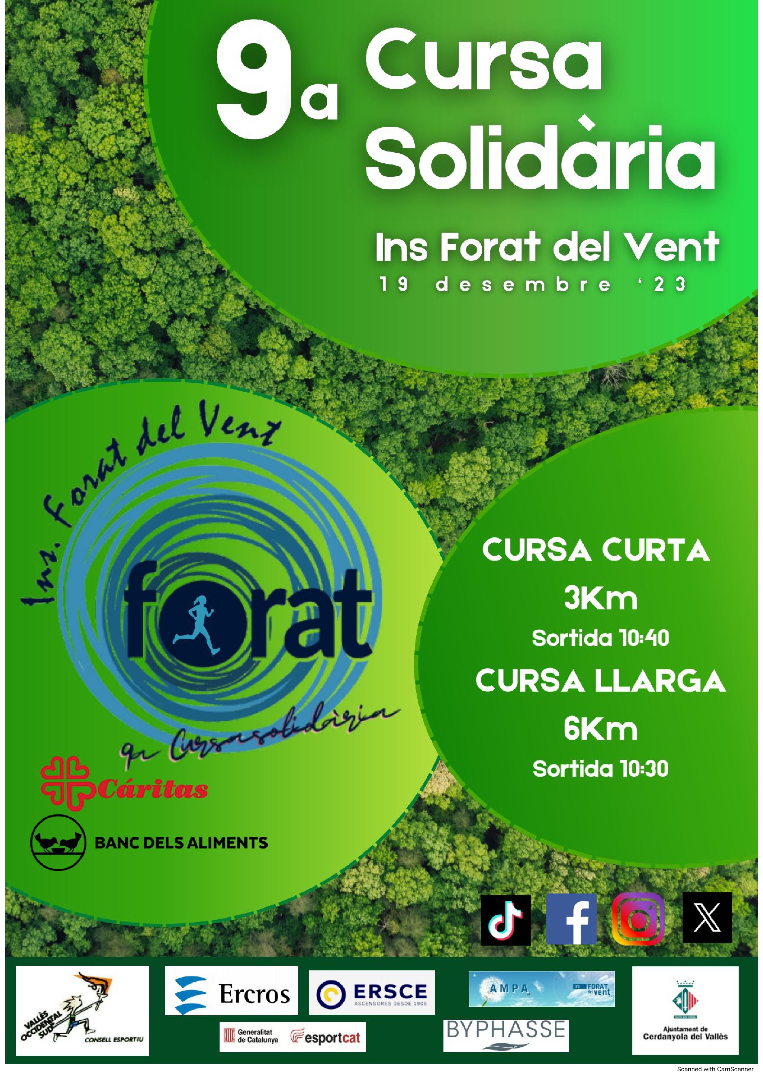 Cartell de la 9a Cursa Solidària de l'Institut Forat del Vent. FOTO: Cedida