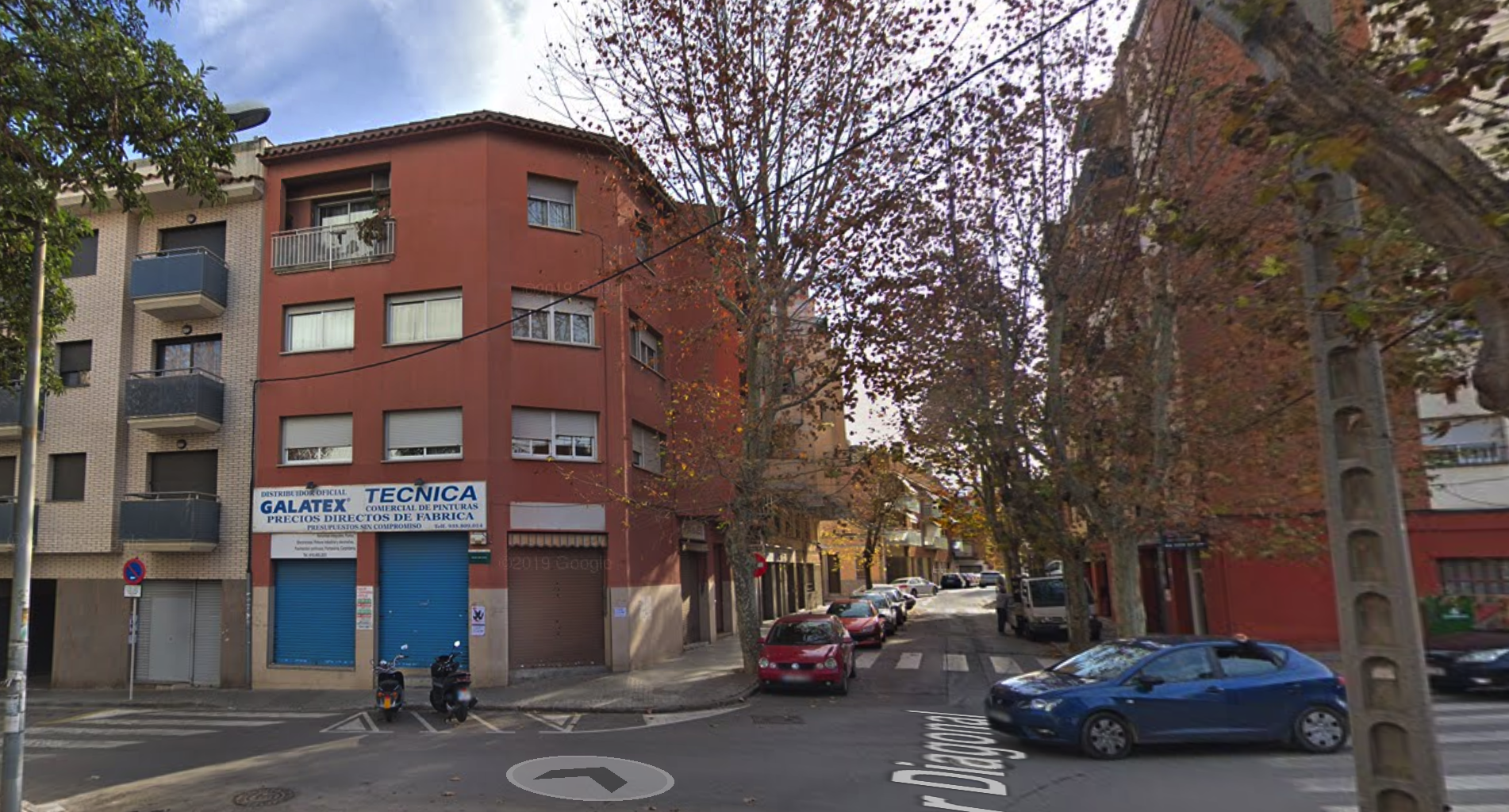 Carrer del Camp cantonada amb el carrer Diagonal, lloc on es va produir l'incendi. FOTO: Google Maps