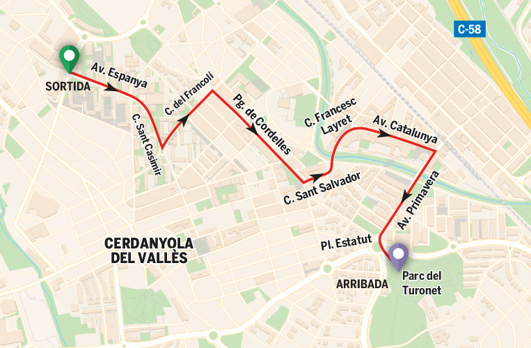 Mapa de la rua de Carnaval a Cerdanyola. Elaboració pròpia
