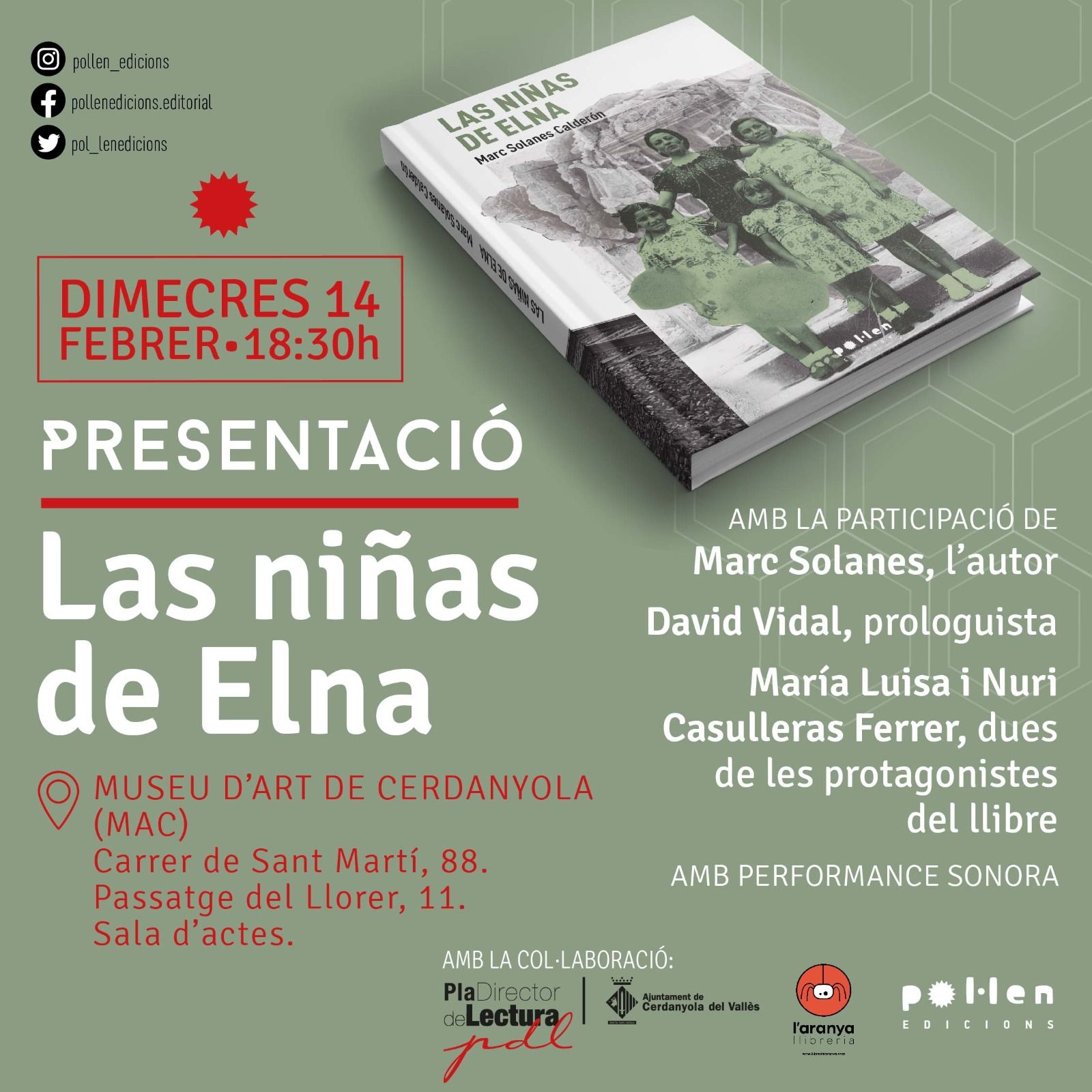 Presentació de 'Las niñas de Elna' a Cerdanyola. FOTO. Cedida