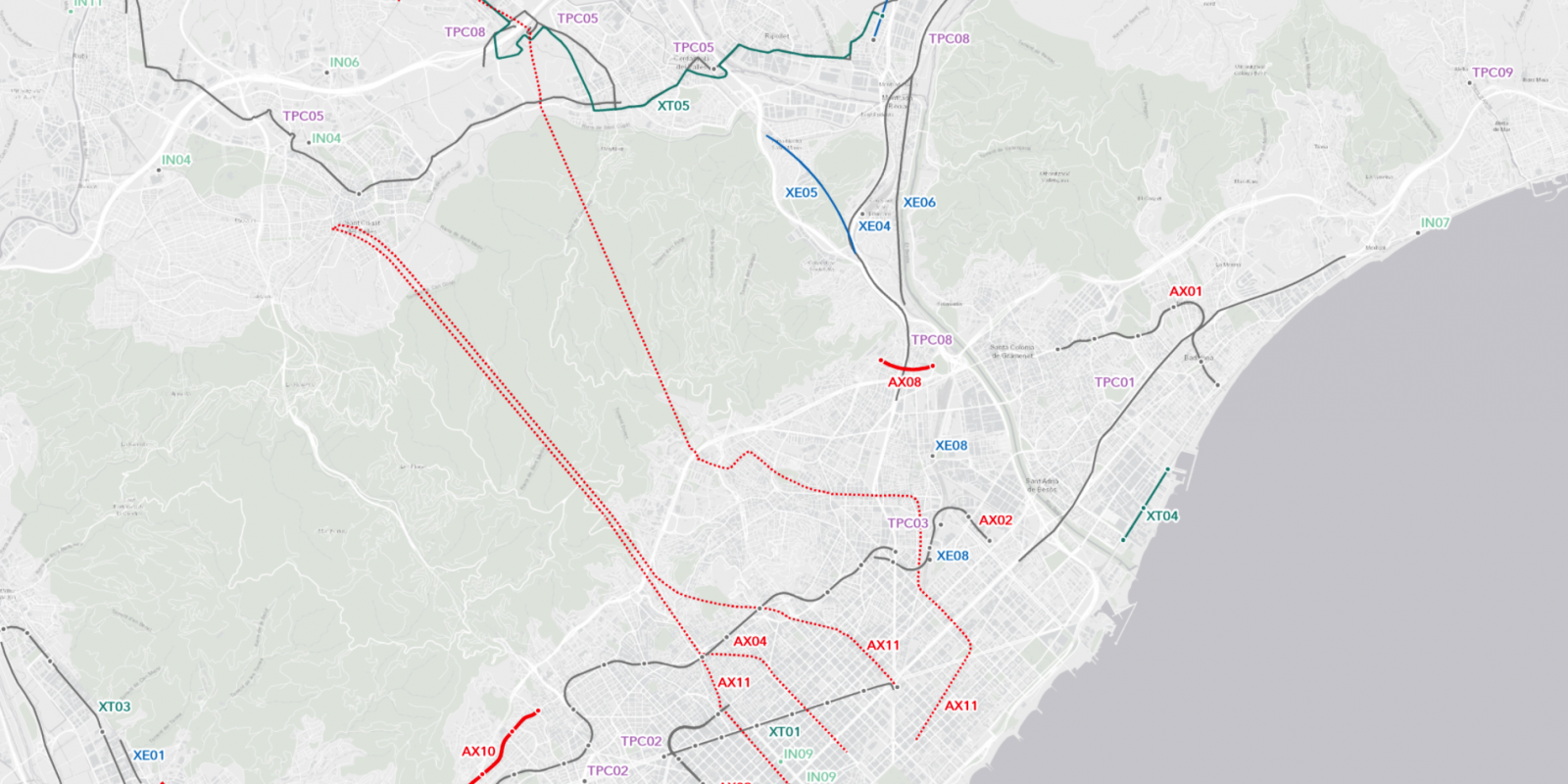 Una part de les previsions del Pla Director d’Infraestructures 2021-2030. FOTO: Autoritat del Transport Metropolità