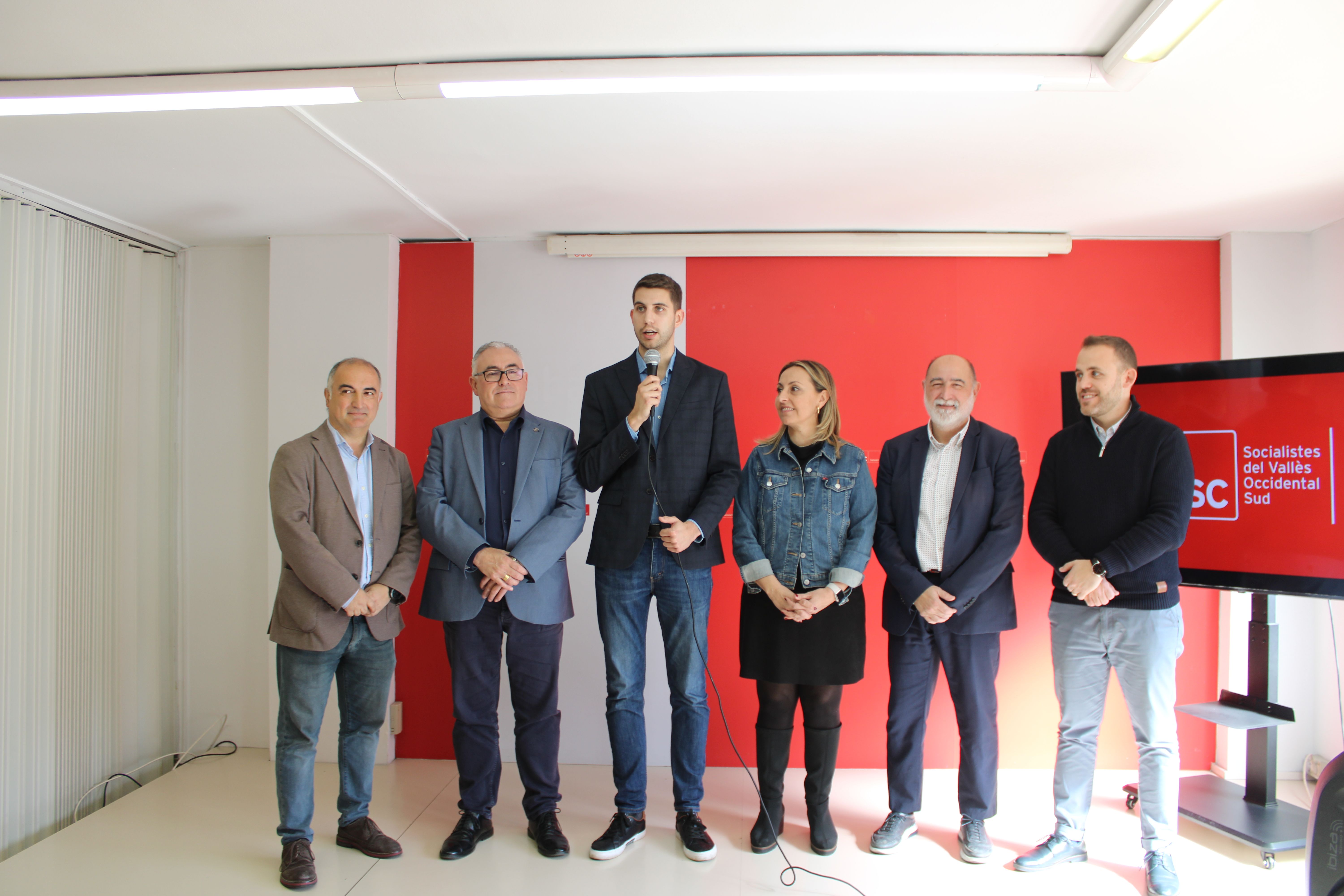 Roda de premsa dels batlles del PSC dels municipis del Vallès Sud. FOTO: Guillem Barrera