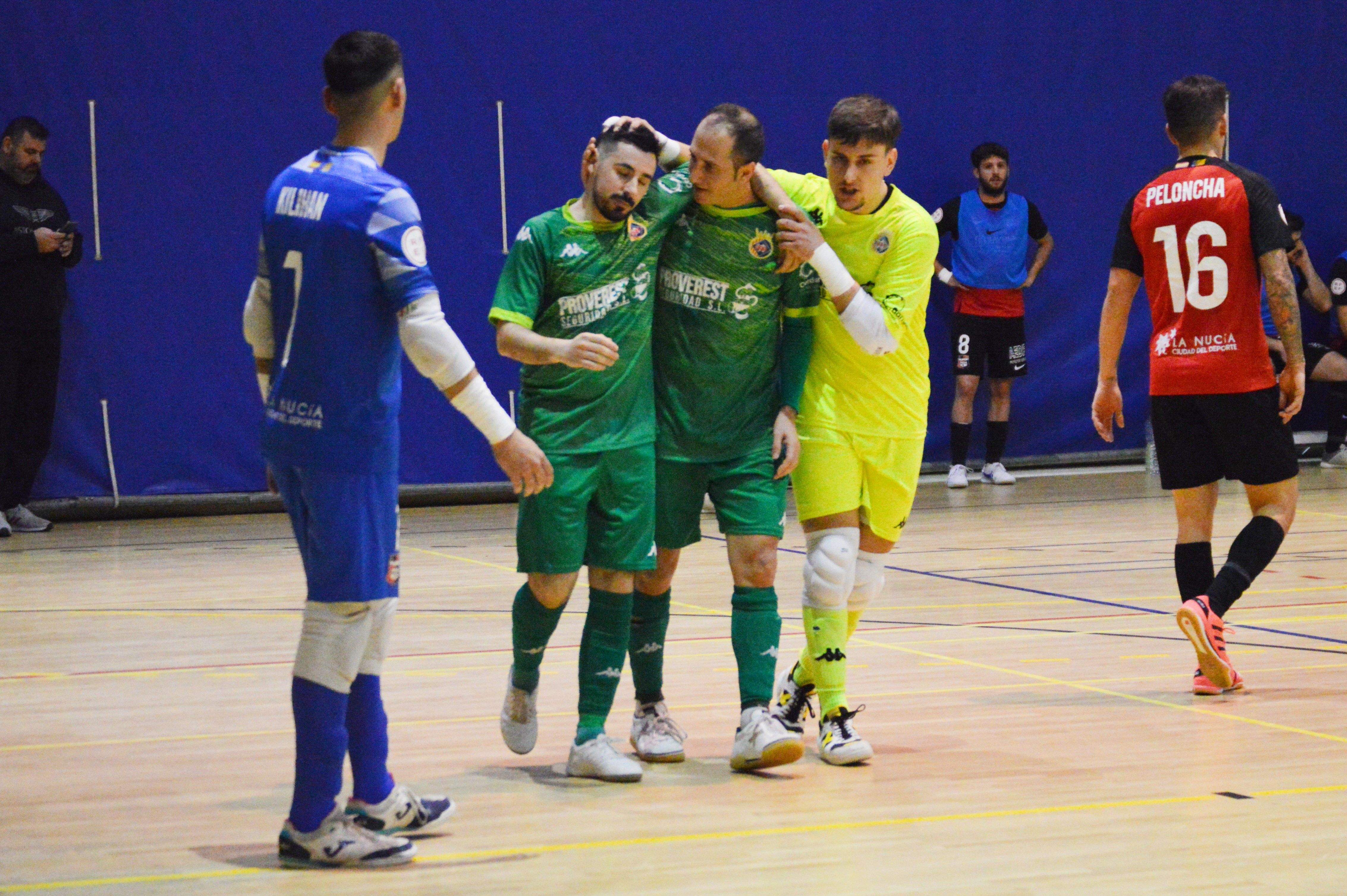 El Cerdanyola FC de futbol sala davant de La Nucía a Guiera. FOTO: Nora MO El Cerdanyola FC de futbol sala davant de La Nucía a Guiera. FOTO: Nora MO