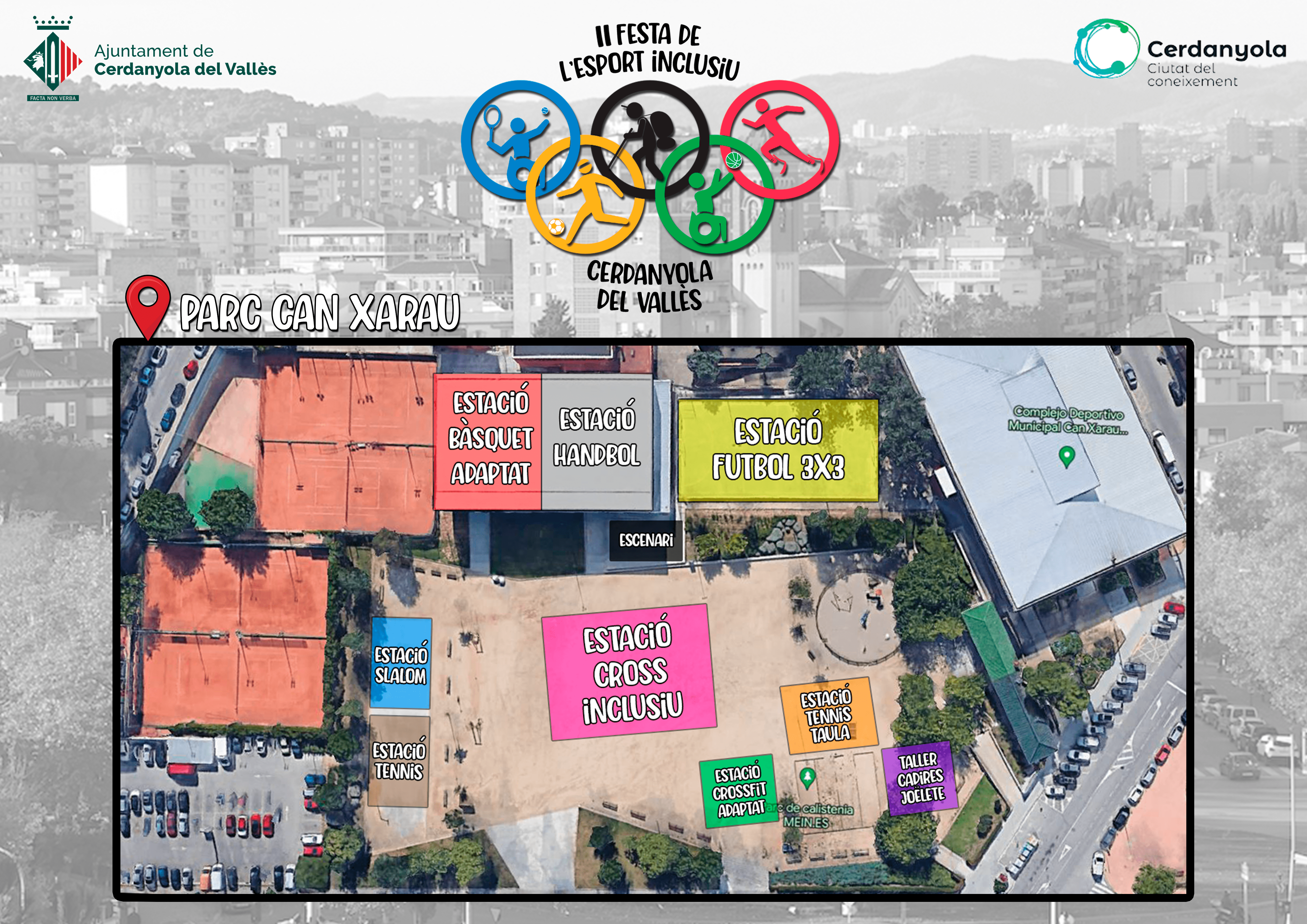 Mapa estacions esportives 2a Festa Esport Inclusiu