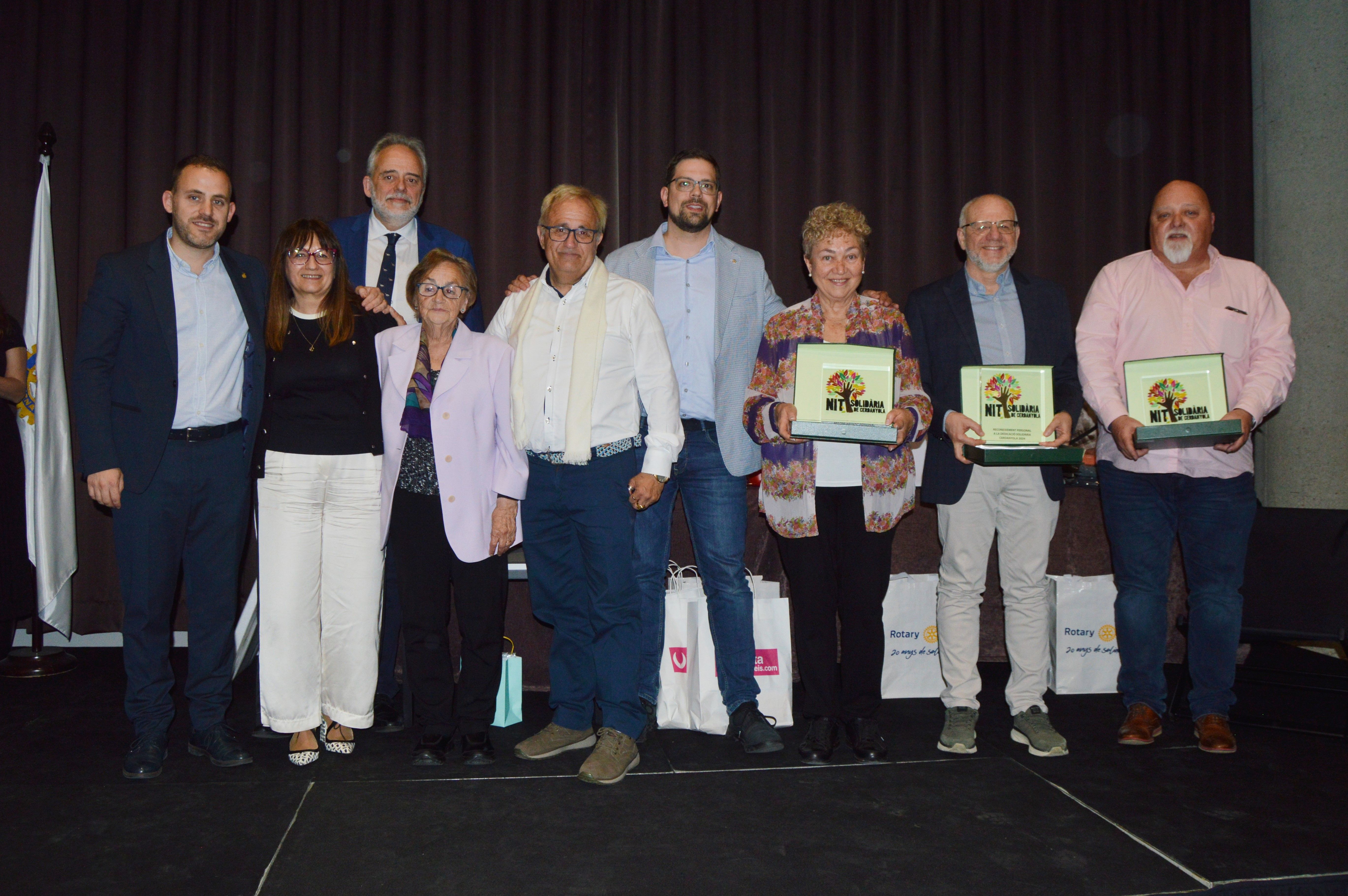 Els premiats de a 5a Nit Solidària del club Rotary. FOTO: Nora MO