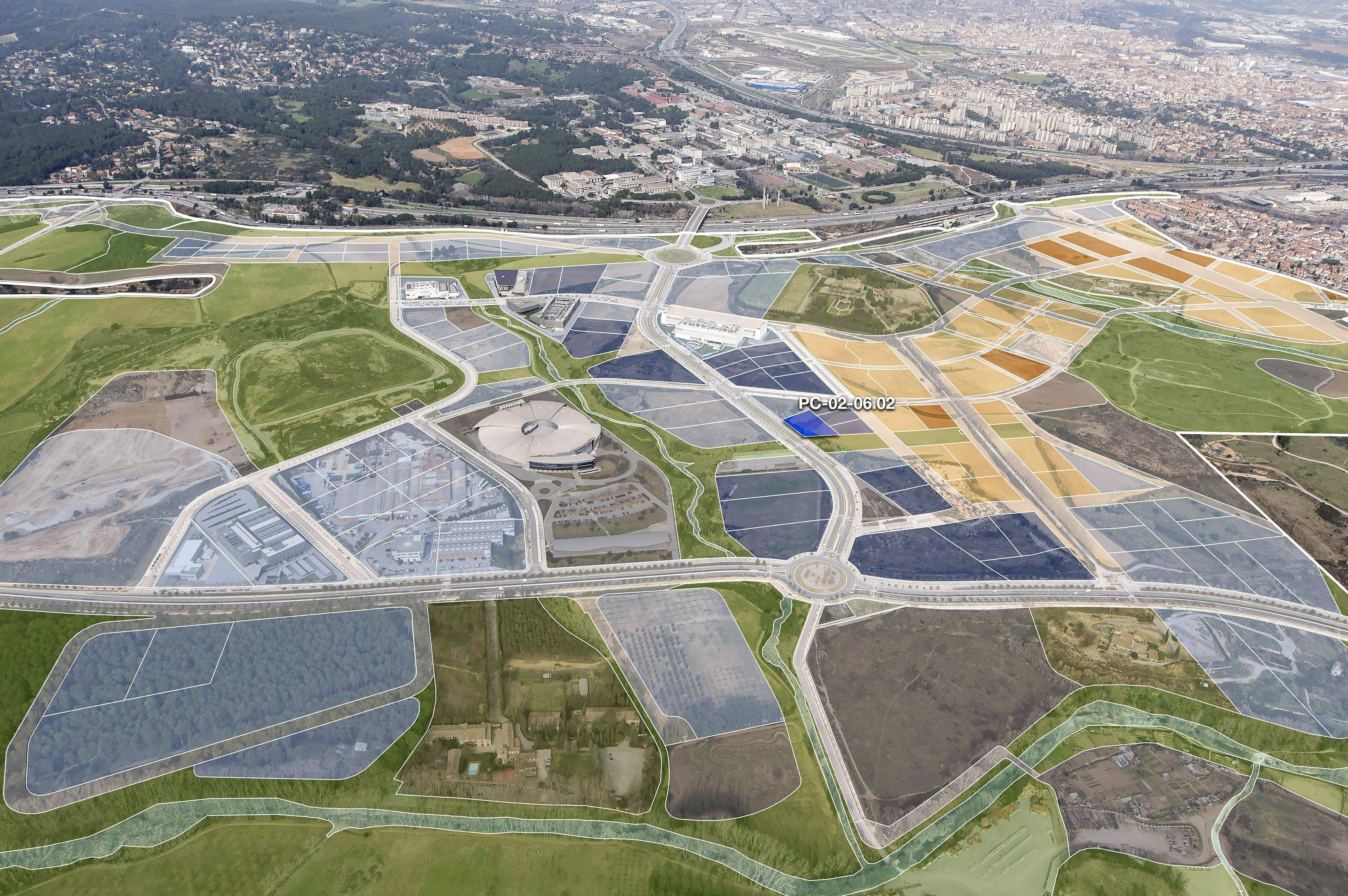 Imatge aèria de la parcel·la on se situarà la nova seu de Came Parkare. FOTO: govern.cat