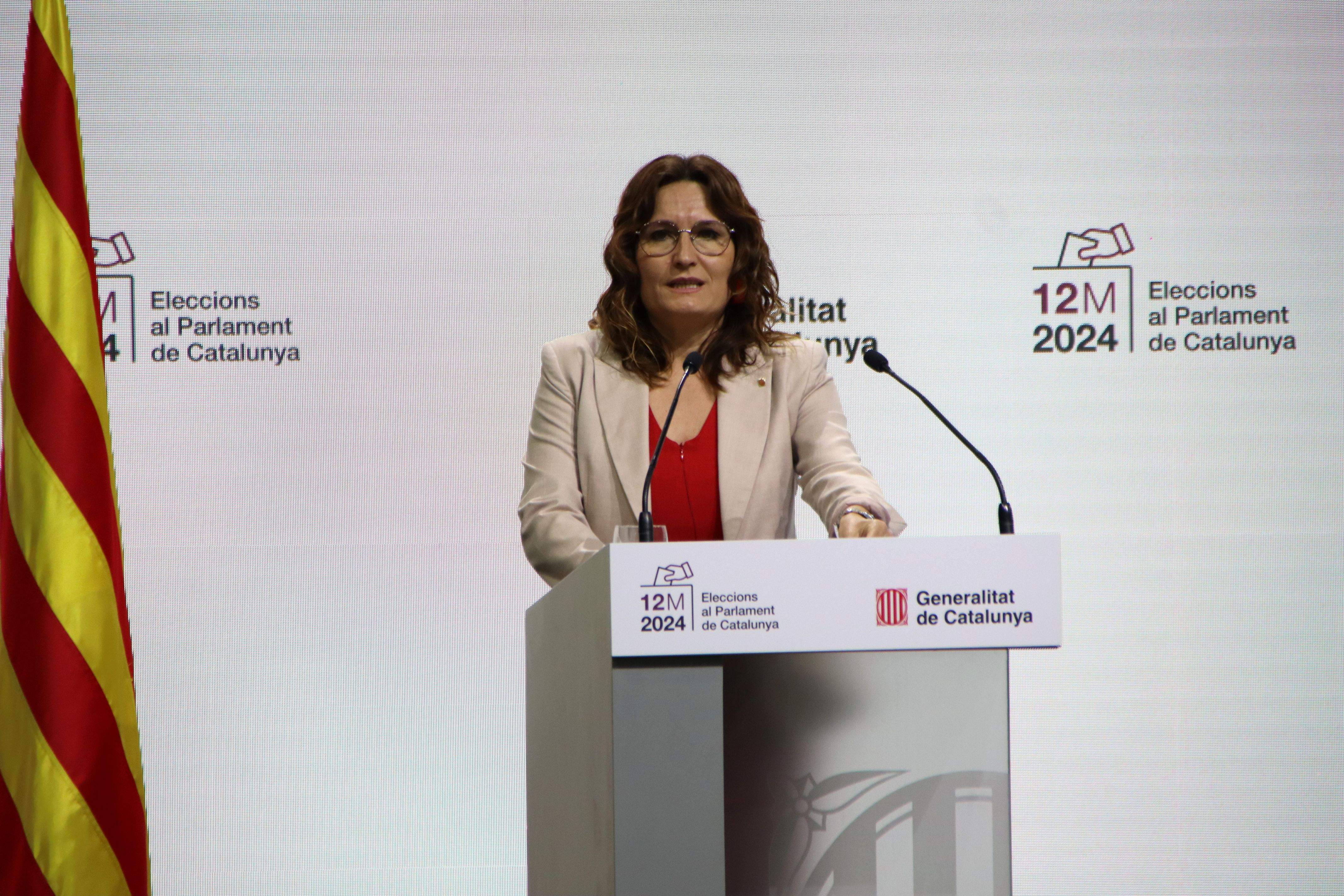 La vicepresidenta del Govern, Laura Vilagrà, en una compareixença al Parlament. FOTO: ACN