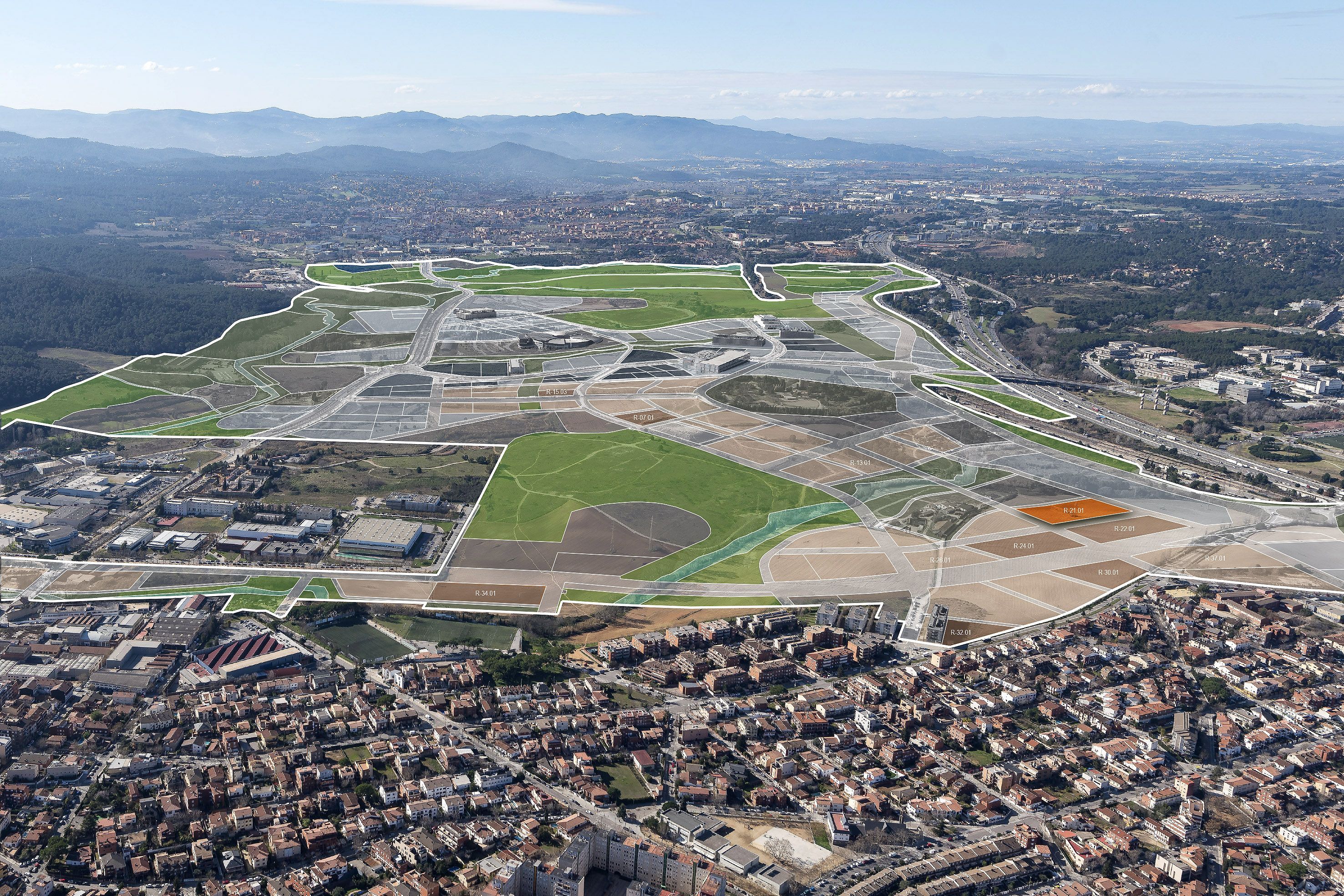 Imatge aèria de la parcel·la del Parc de l'Alba on es construiran 283 habitatges de protecció oficial. FOTO: Gencat Imatge aèria de la parcel·la del Parc de l'Alba on es construiran 283 habitatges de protecció oficial. FOTO: Gencat