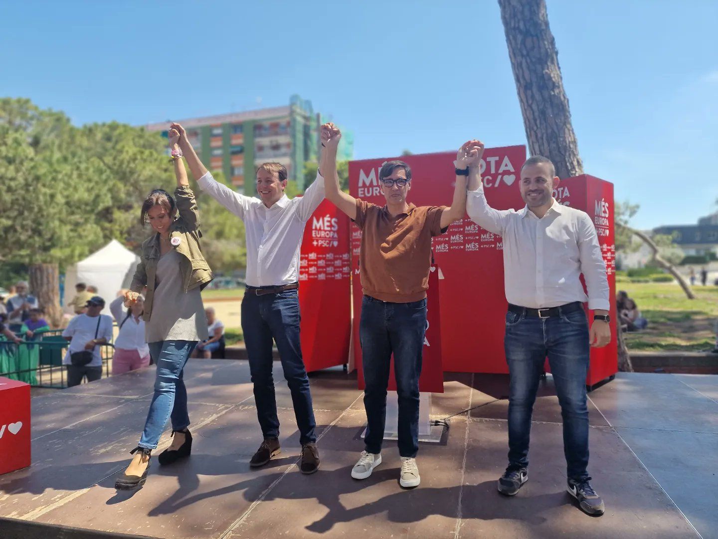 Marta Farrés, Javi López, Salvador Illa i Carlos Cordón d'esquerra a dreta. FOTO: Cedida