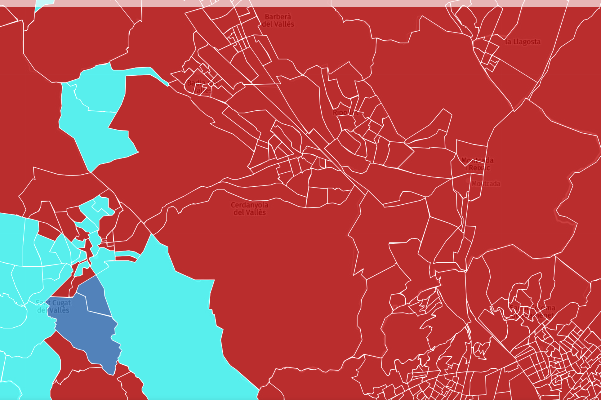 Mapa de vots per seccció censal