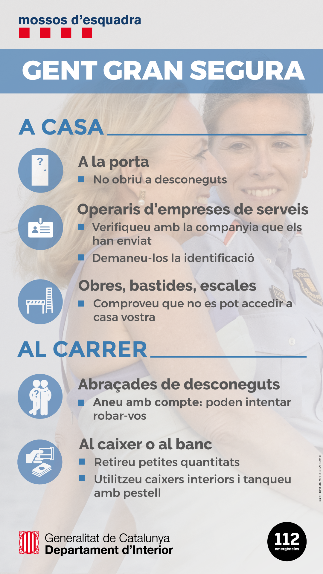 Consells dels Mossos per a la gent gran al carrer Consells dels Mossos per a la gent gran al carrer
