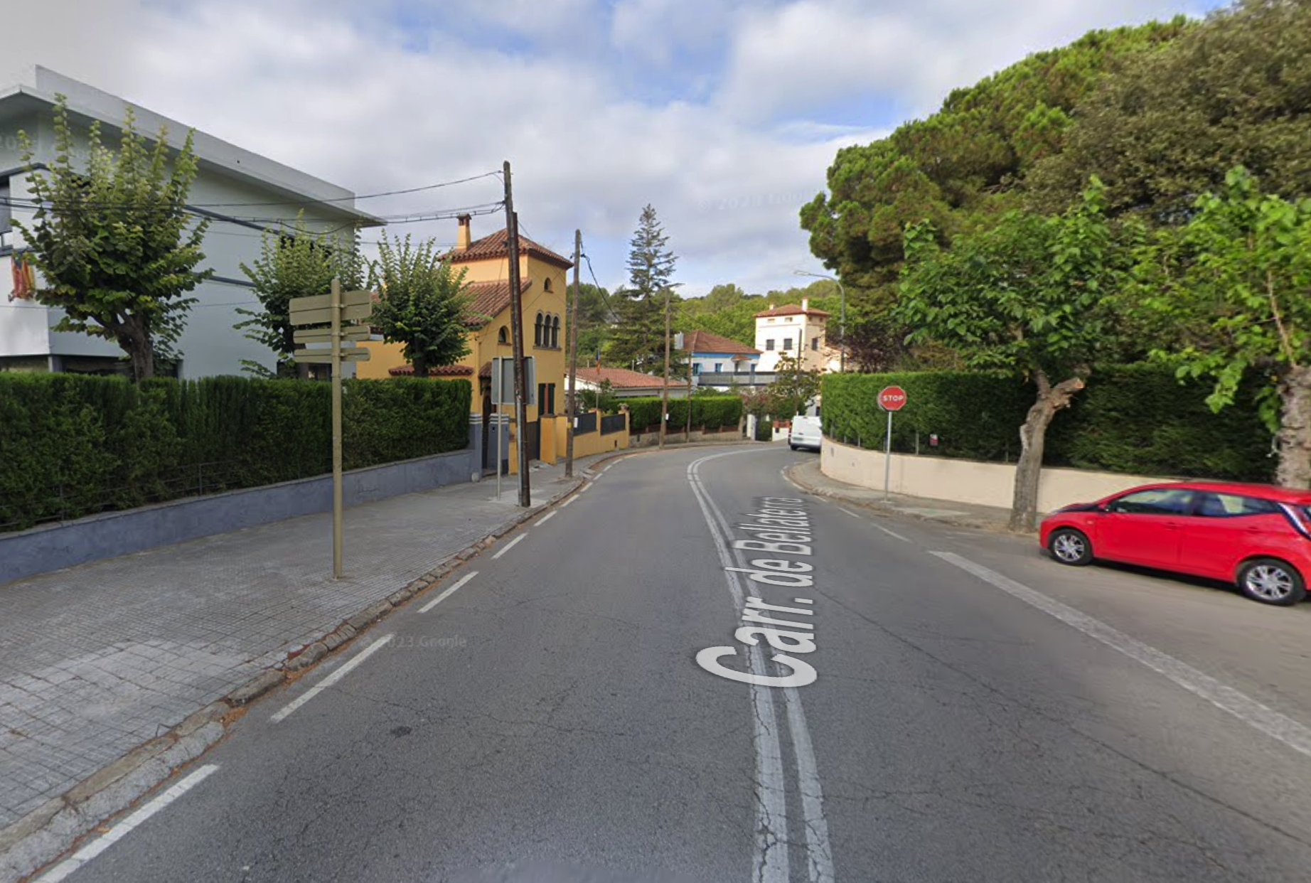 Camí Antic de Sant Cugat a Sabadell (BV-1414) al seu pas per Bellaterra. FOTO: Google Maps