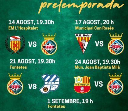 Calendari de pretemporada del primer equip masculí. FOTO Cerdanyola FC Calendari de pretemporada del primer equip masculí. FOTO Cerdanyola FC