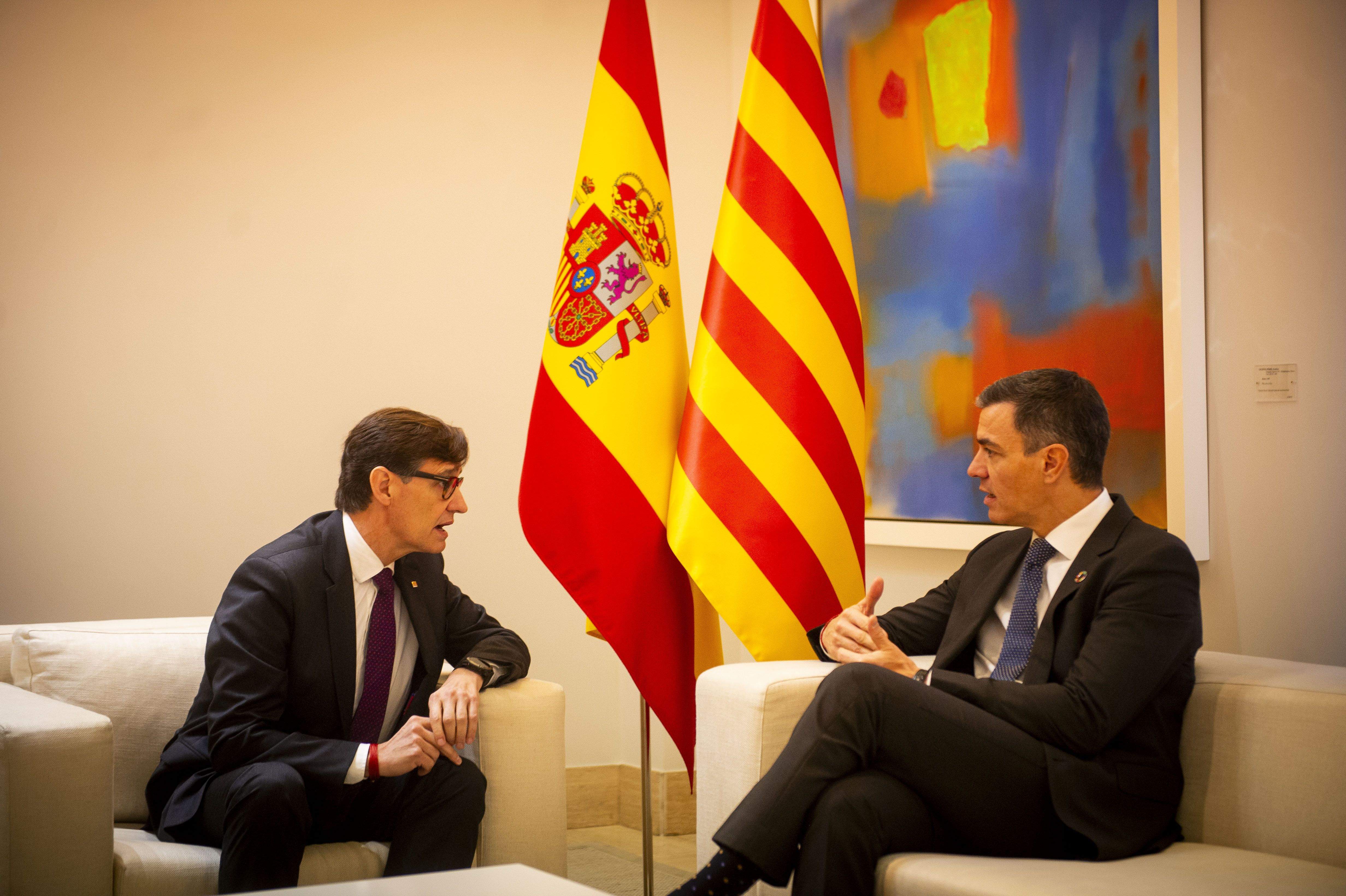 Reunió entre Salvador Illa i Pedro Sánchez a la Moncloa. FOTO: ACN 