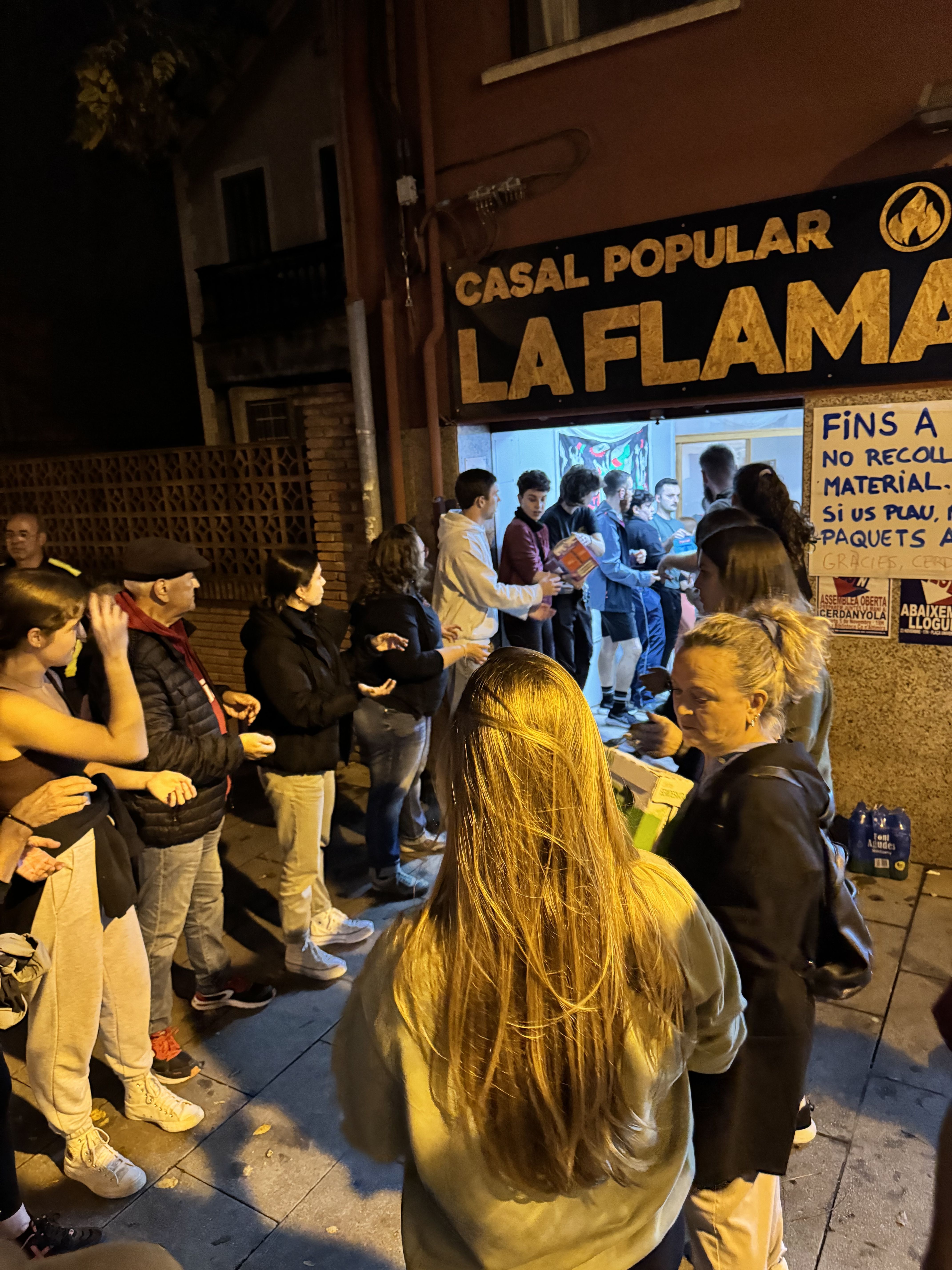 Solidaritat al Casal La Flama pels afectats per la Dana de València. FOTO: Cedida