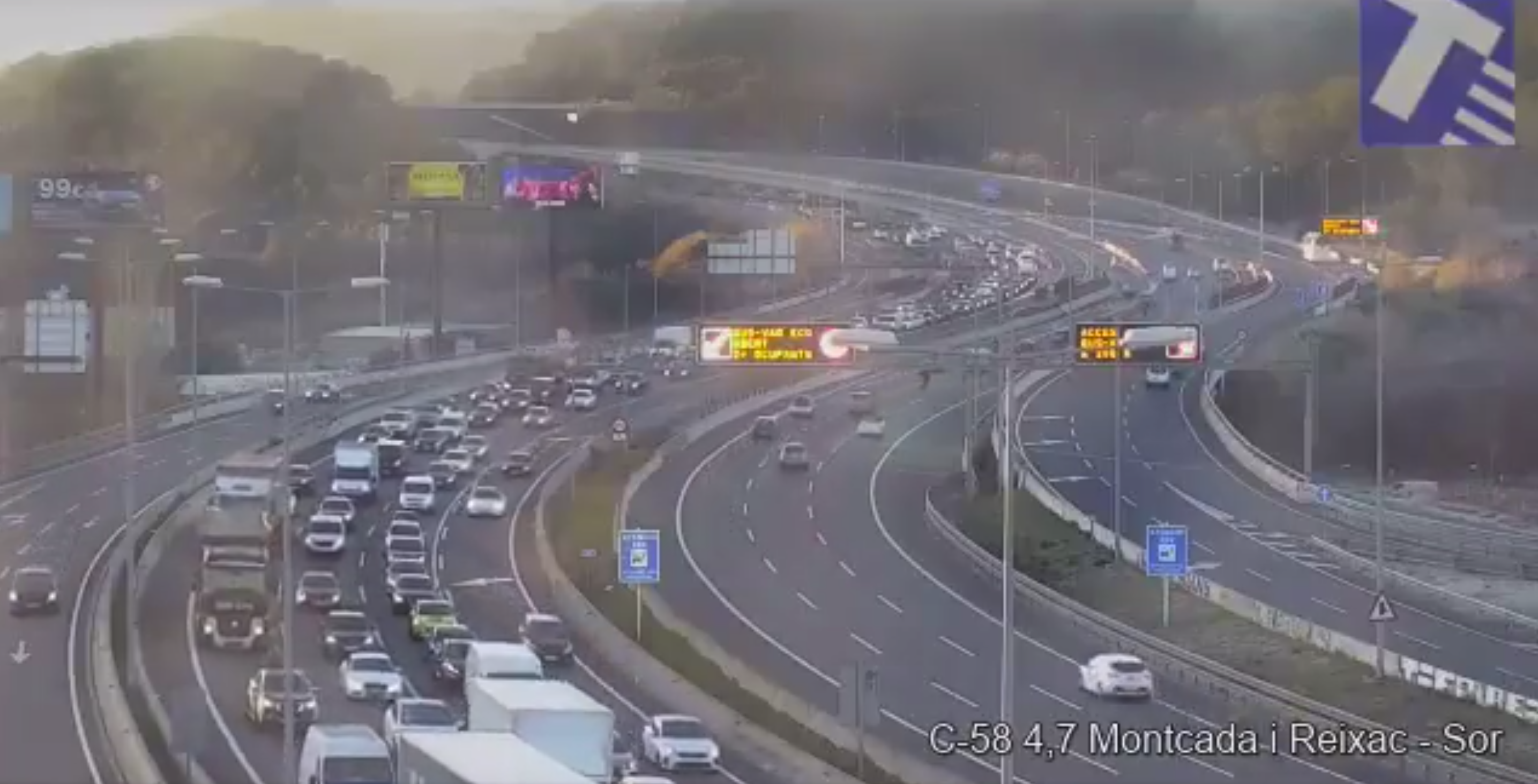 Retencions a la C-58. FOTO: Trànsit