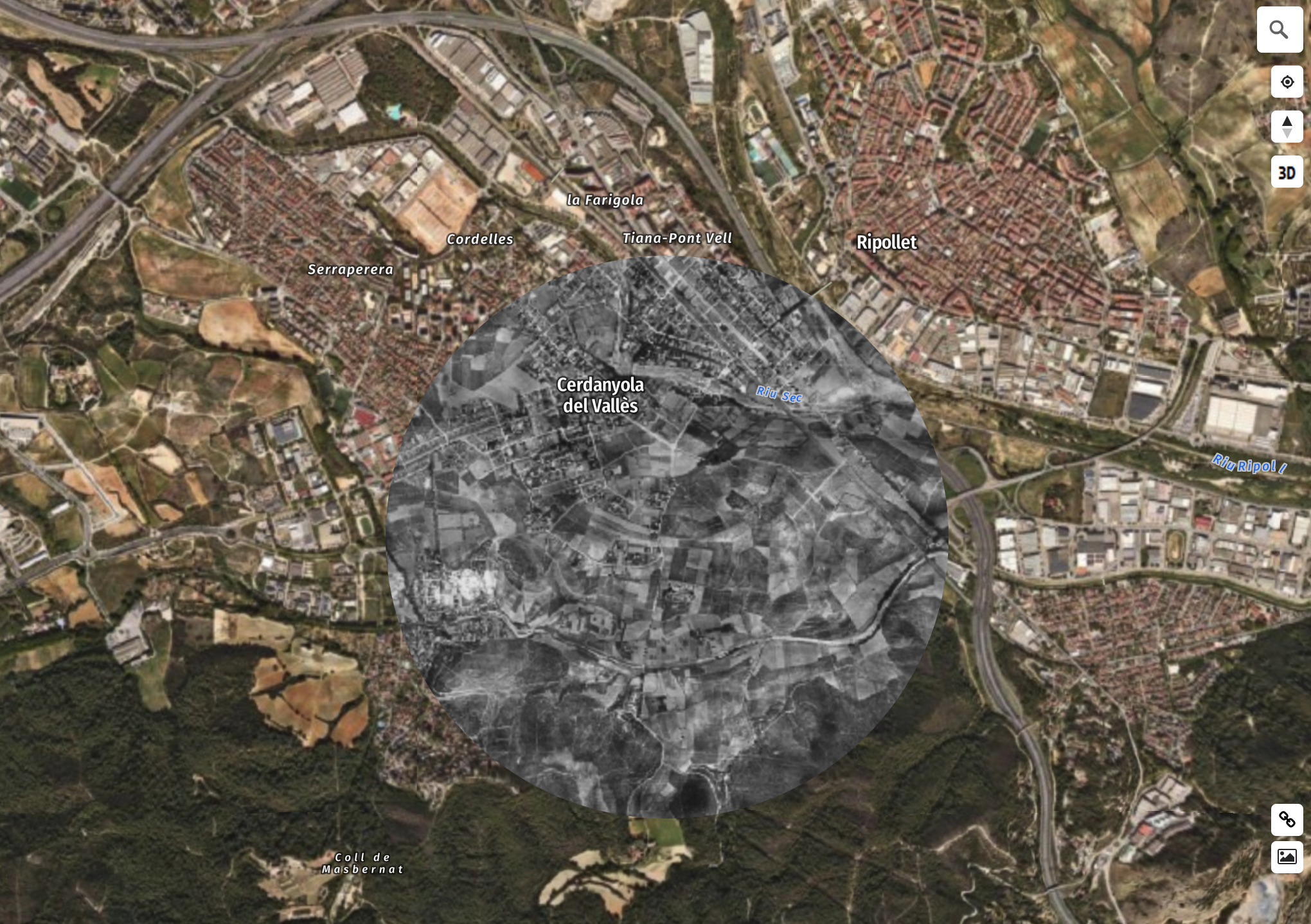 Imatge aèria del visor l'Ull del Temps. FOTO: ICGC