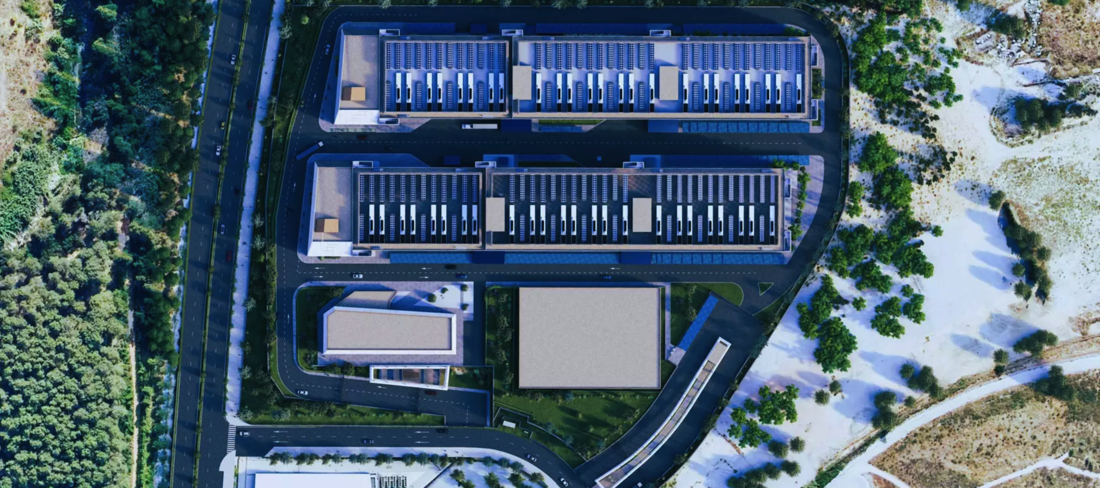 Visió aèria del que serà el Data Center més gran de Catalunya situat al Parc de l'Alba. FOTO: Panattoni