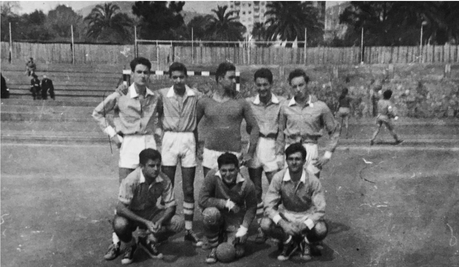 A dalt (d'esquerra a dreta): F. Puigmartí, I. Puigmartí, J. Pallàs, J. Vanrell, F. Aramburu; a baix (d'esquerra a dreta): J.A. Hidalgo, X. Pérez, E.J. Hidalgo. FOTO: Cedida A dalt (d'esquerra a dreta): F. Puigmartí, I. Puigmartí, J. Pallàs, J. Vanrell, F. Aramburu; a baix (d'esquerra a dreta): J.A. Hidalgo, X. Pérez, E.J. Hidalgo. FOTO: Cedida