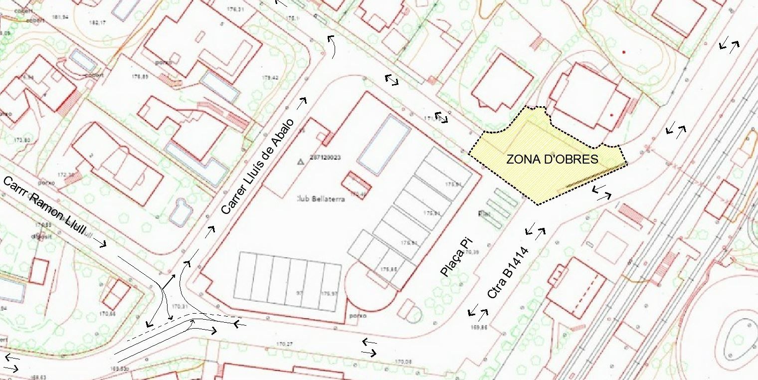Plànol direcció remodelació de la plaça del Pi