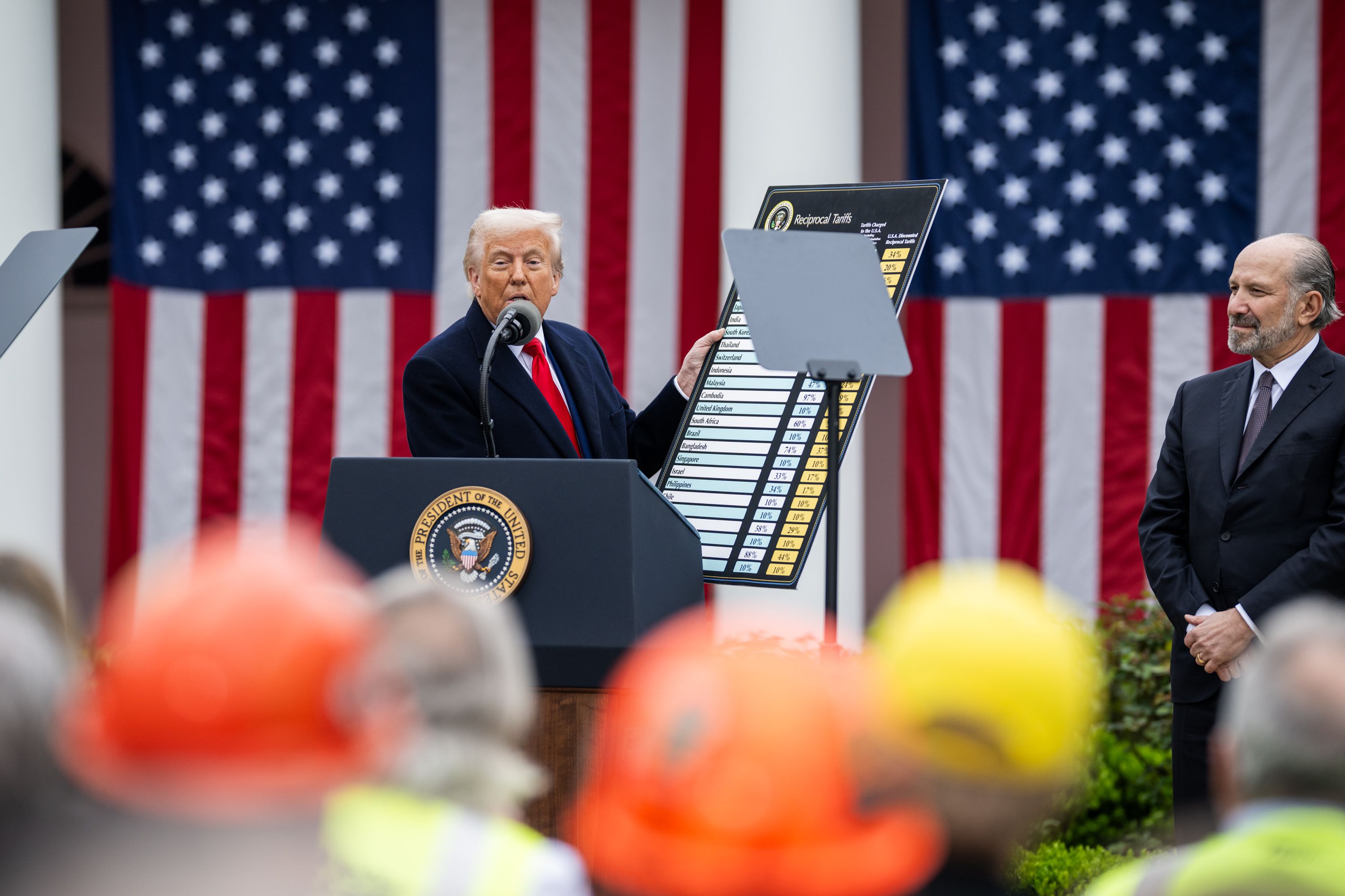 Donald Trump a la Casa Blanca anunciant els aranzels. FOTO: ACN